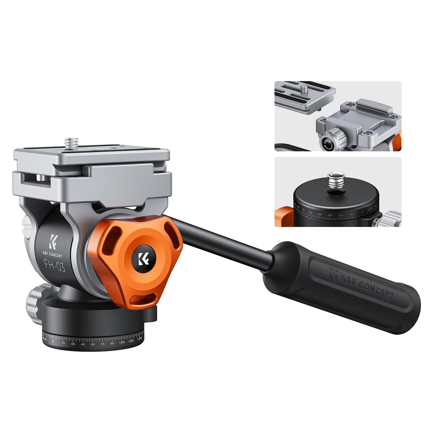 Cabezal Fluido K&F Concept FH-03 para Trípode 5kg