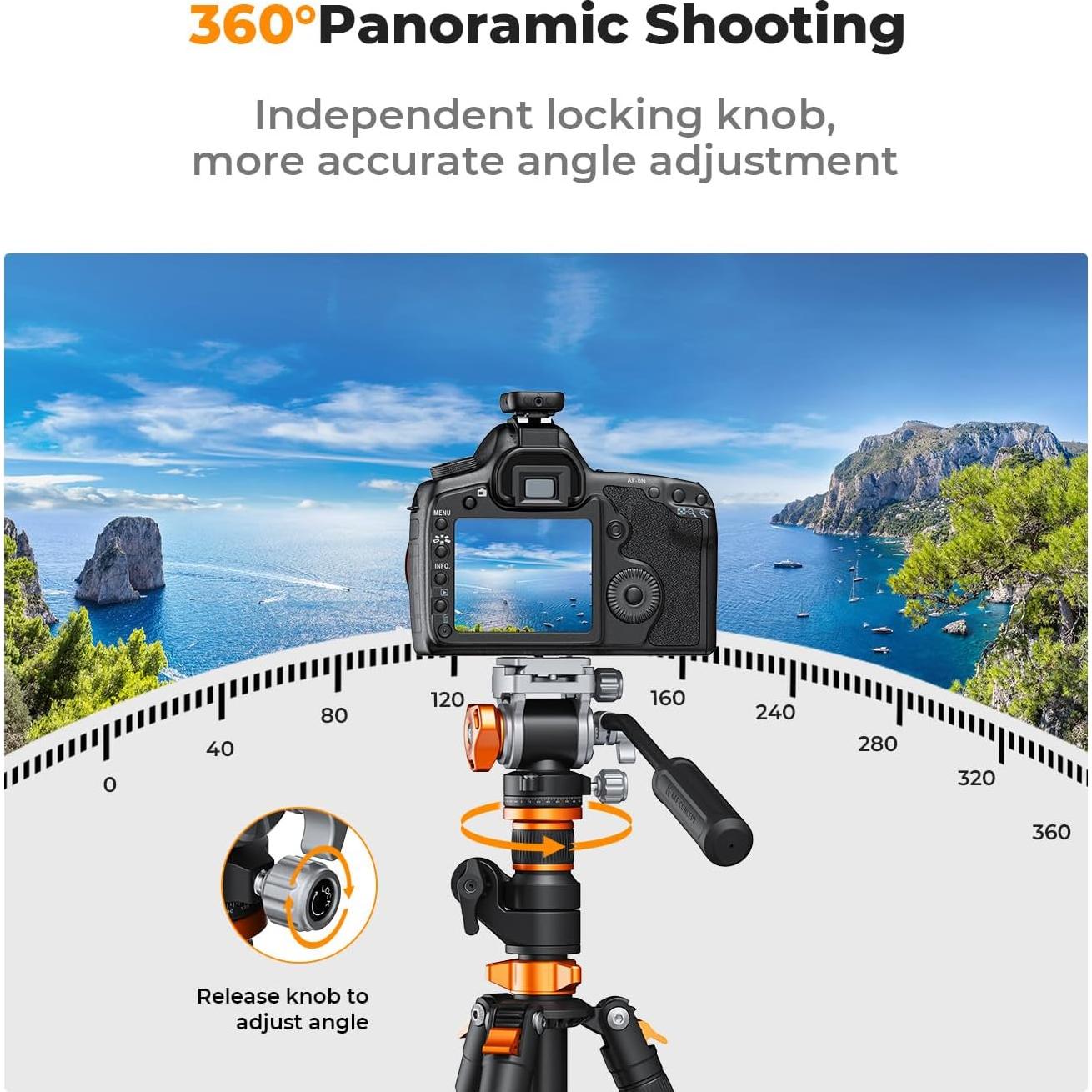 Cabezal Fluido K&F Concept FH-03 para Trípode 5kg