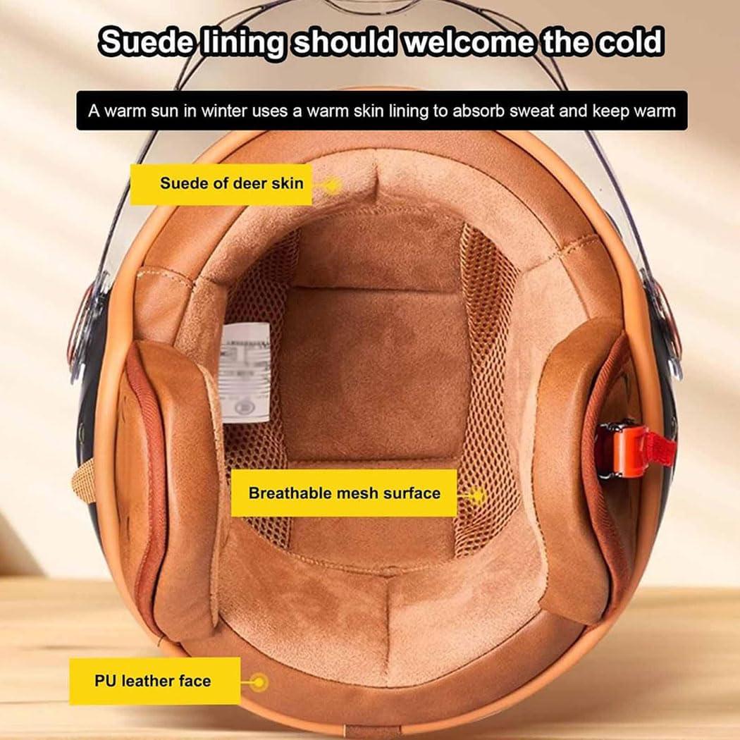 Casco Abierto Vintage Koliyn 3/4 Negro para Motocicleta