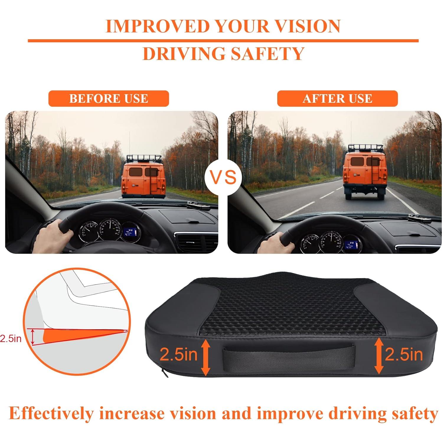 Cojín de Asiento de Coche Kingphenix Espuma Viscoelástica Negro