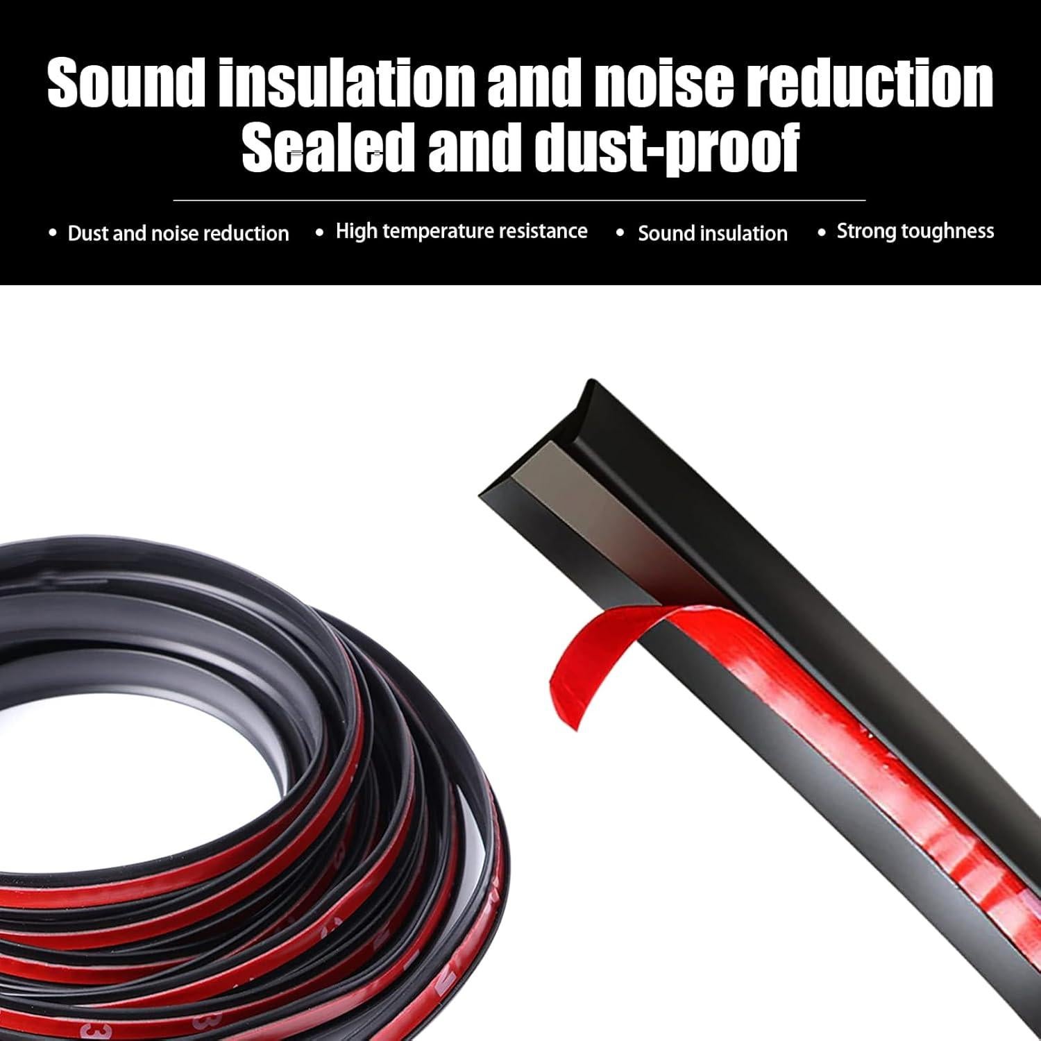 Cinta de Sellado Automotriz Sodcay 5M Negro Tira en T 8x10mm