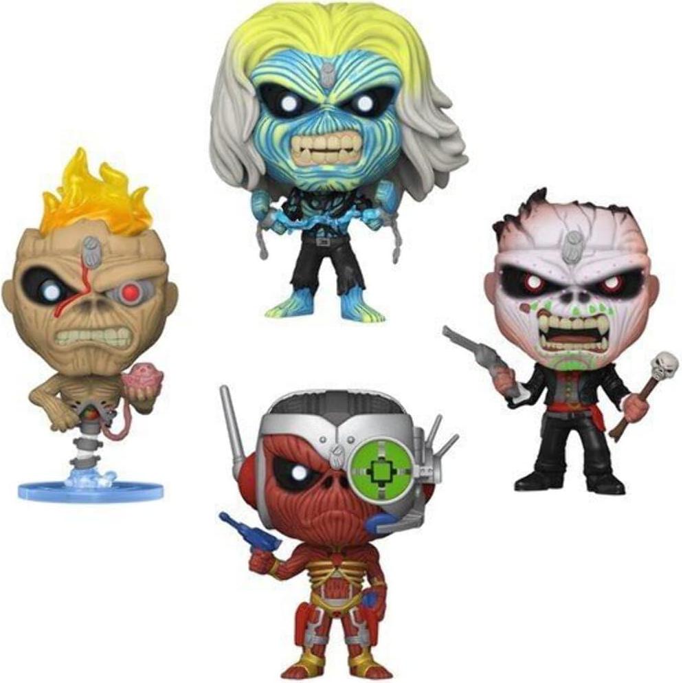 Funko Pop! Iron Maiden Eddie 4 Figuras Brillan en Oscuridad