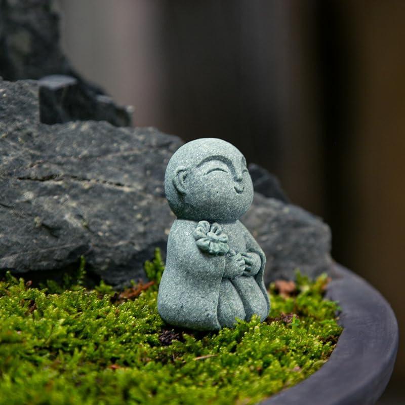 Estatua de Buda Japonés Bosatsu de Arenisca 8 cm - Adorno Feng Shui