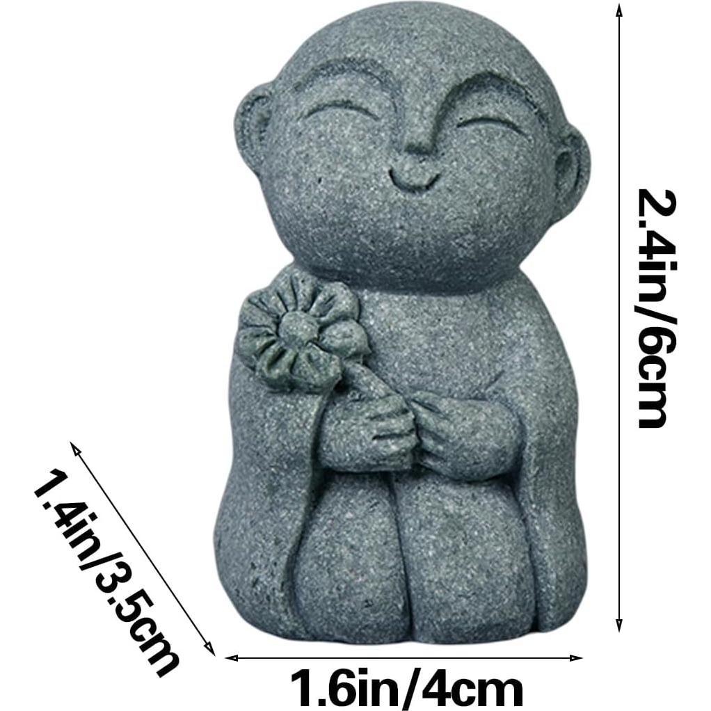 Estatua de Buda Japonés Bosatsu de Arenisca 8 cm - Adorno Feng Shui