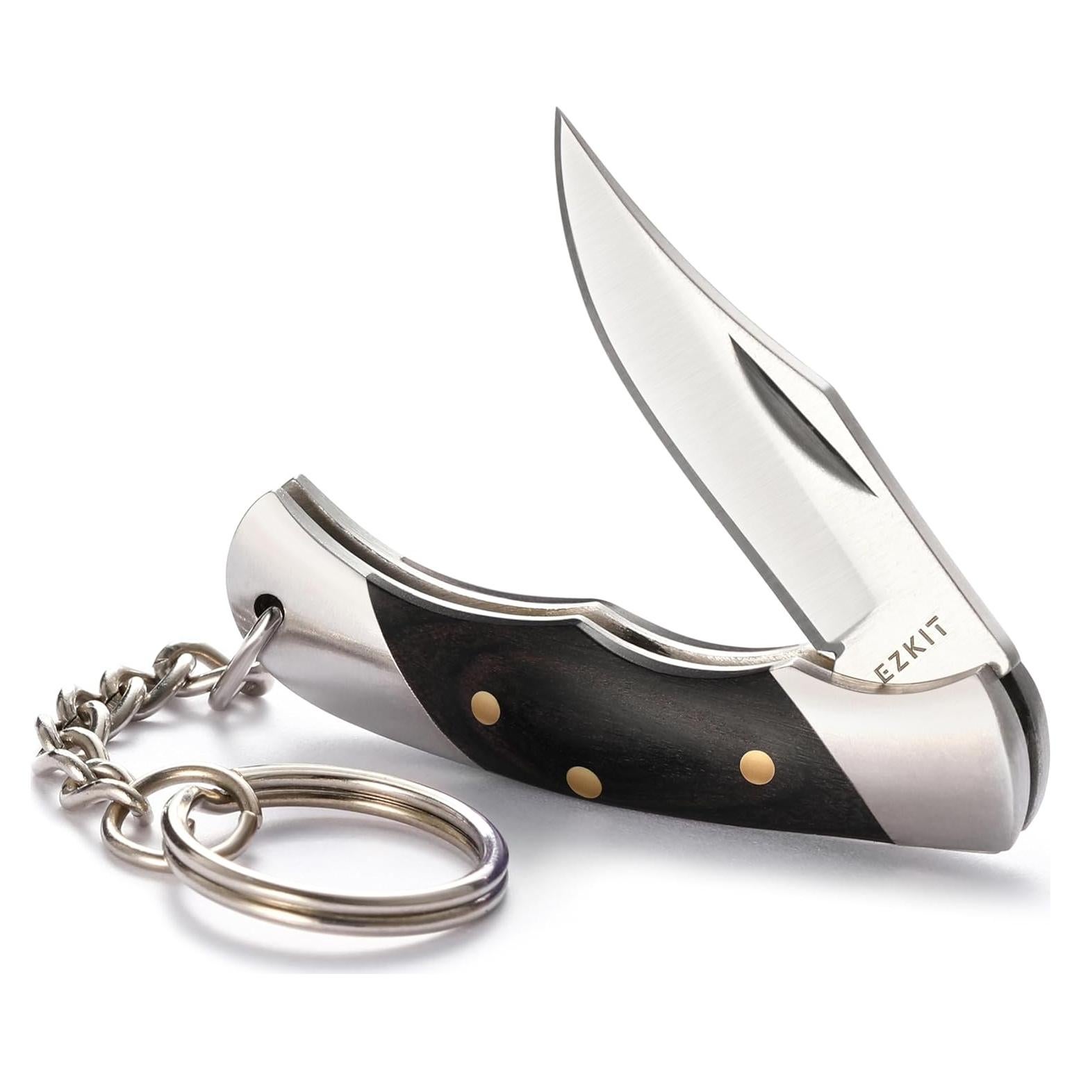 Cuchillo de bolsillo EZKIT 3.81 cm acero inoxidable y madera