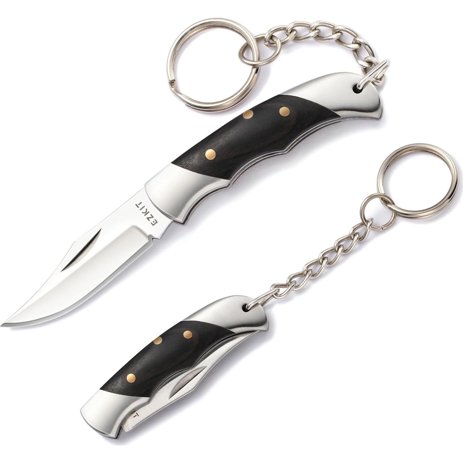 Cuchillo de bolsillo EZKIT 3.81 cm acero inoxidable y madera