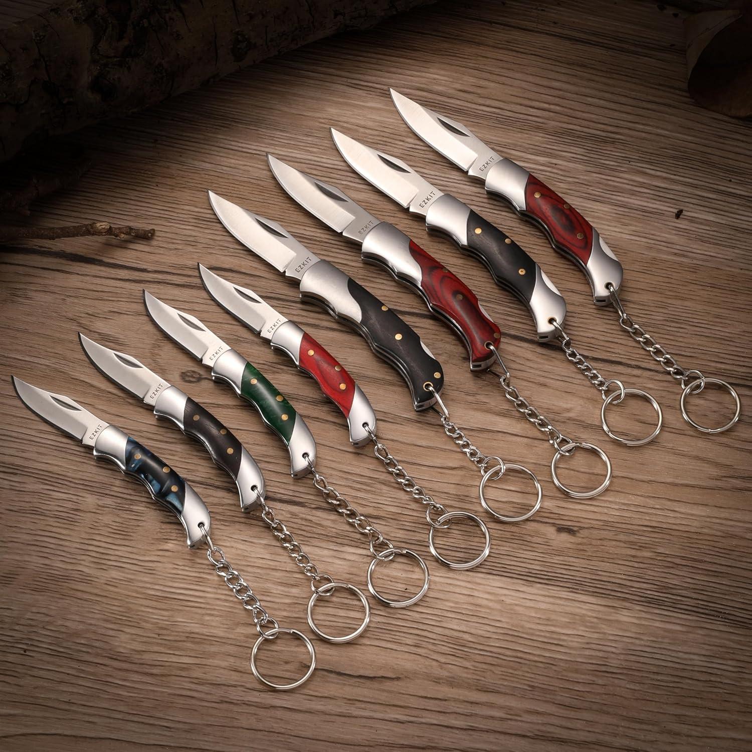 Cuchillo de bolsillo EZKIT 3.81 cm acero inoxidable y madera