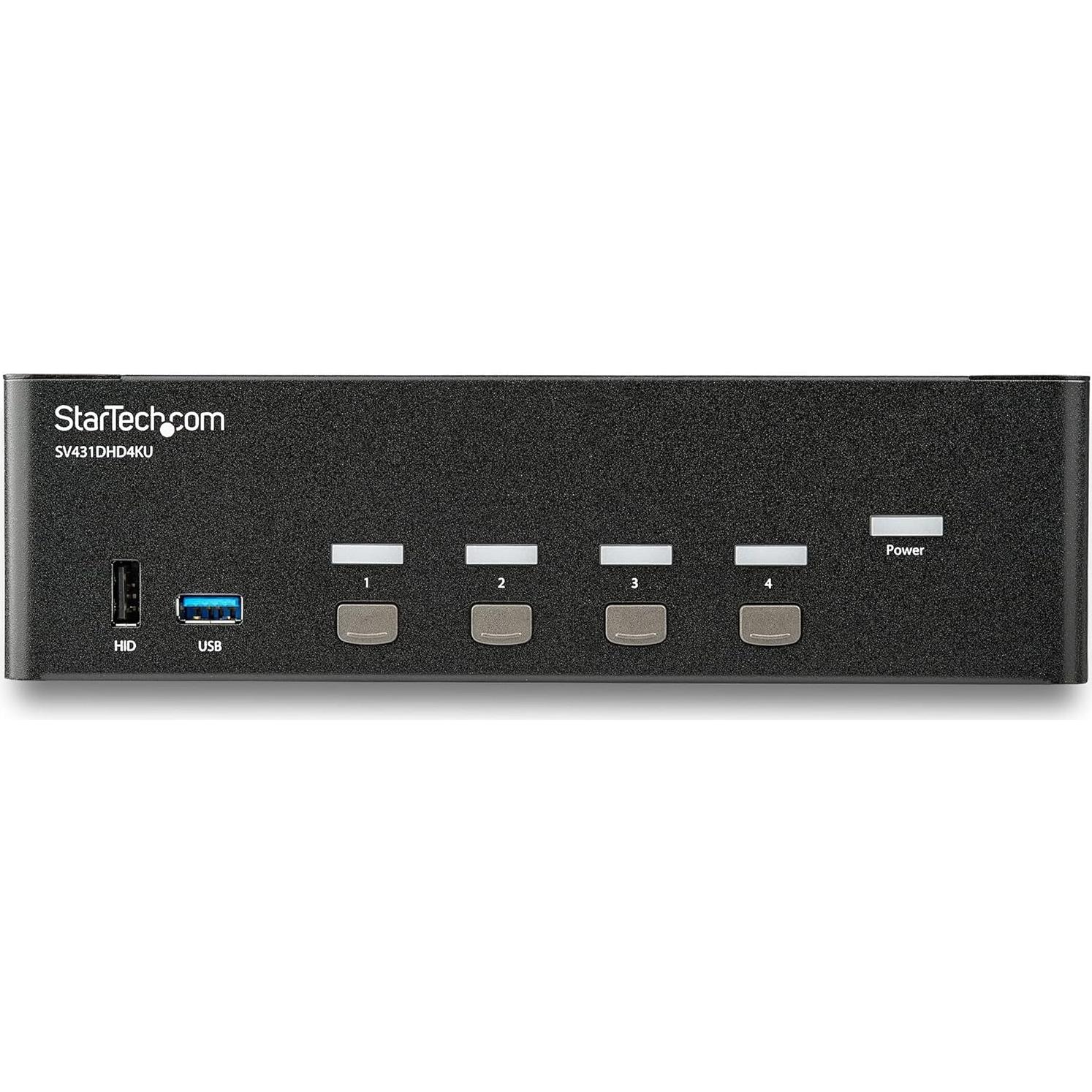 Conmutador KVM HDMI 4 Puertos StarTech 4K 30Hz con USB 3.0