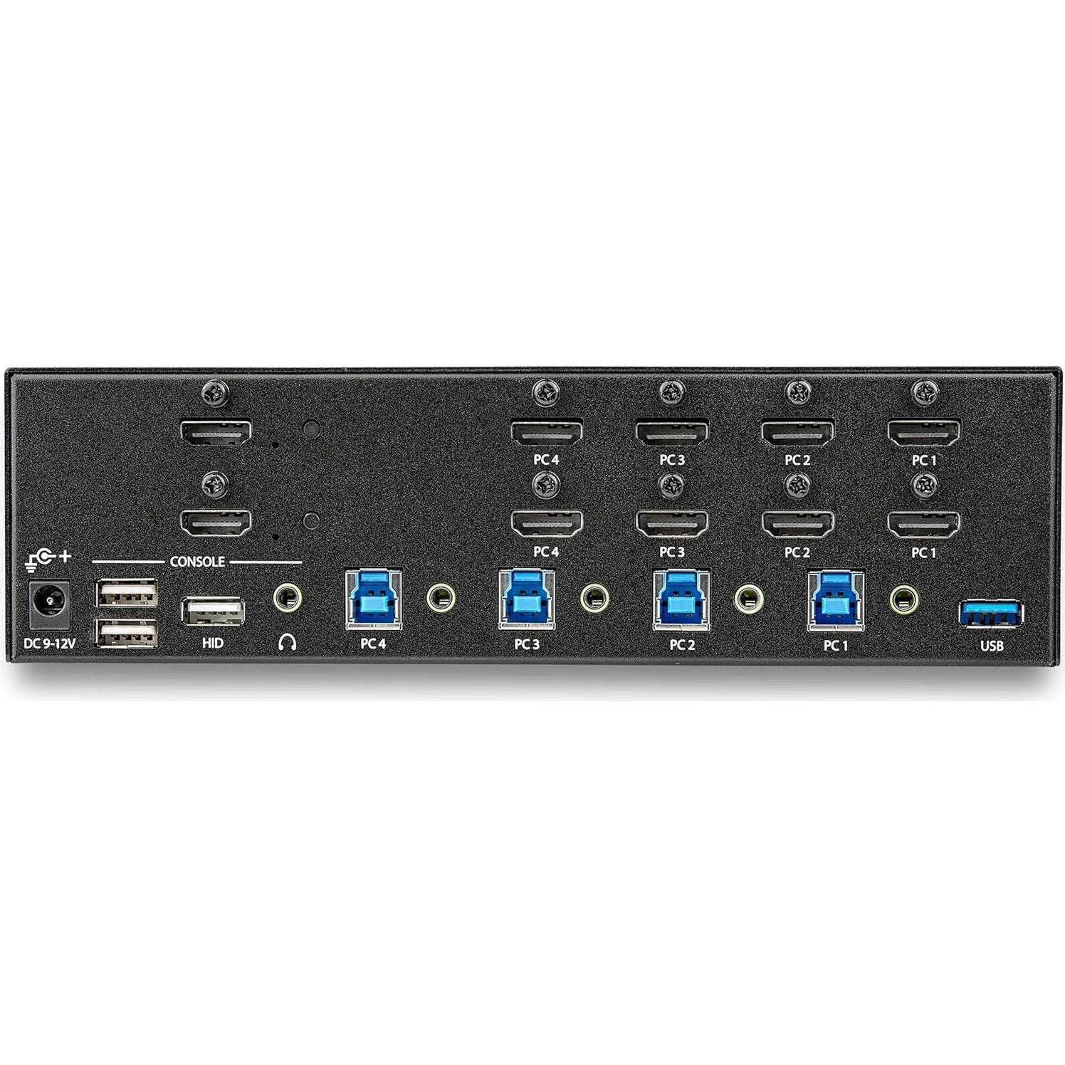 Conmutador KVM HDMI 4 Puertos StarTech 4K 30Hz con USB 3.0