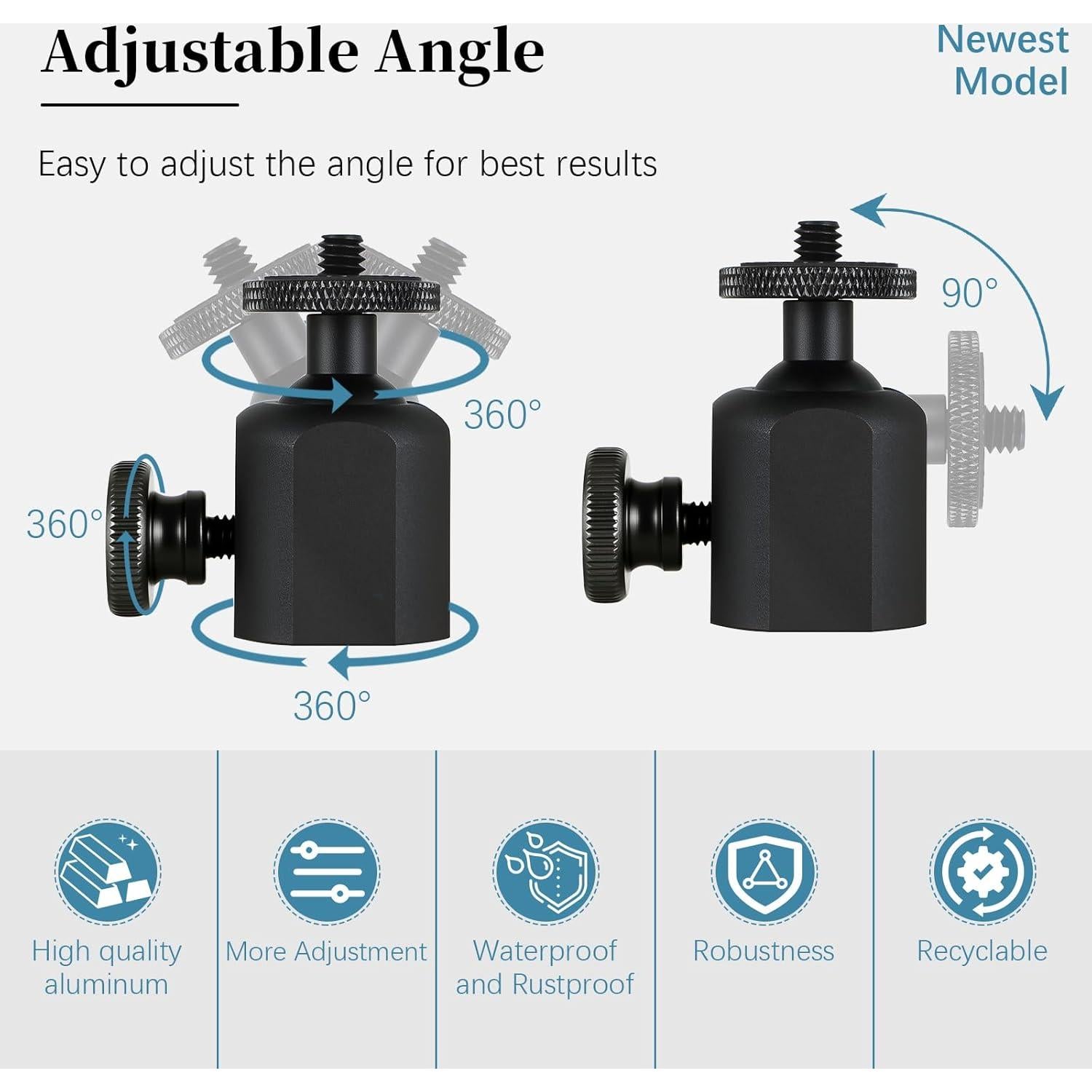 Cabezal de bola mini universal Folgtek 360° para cámara