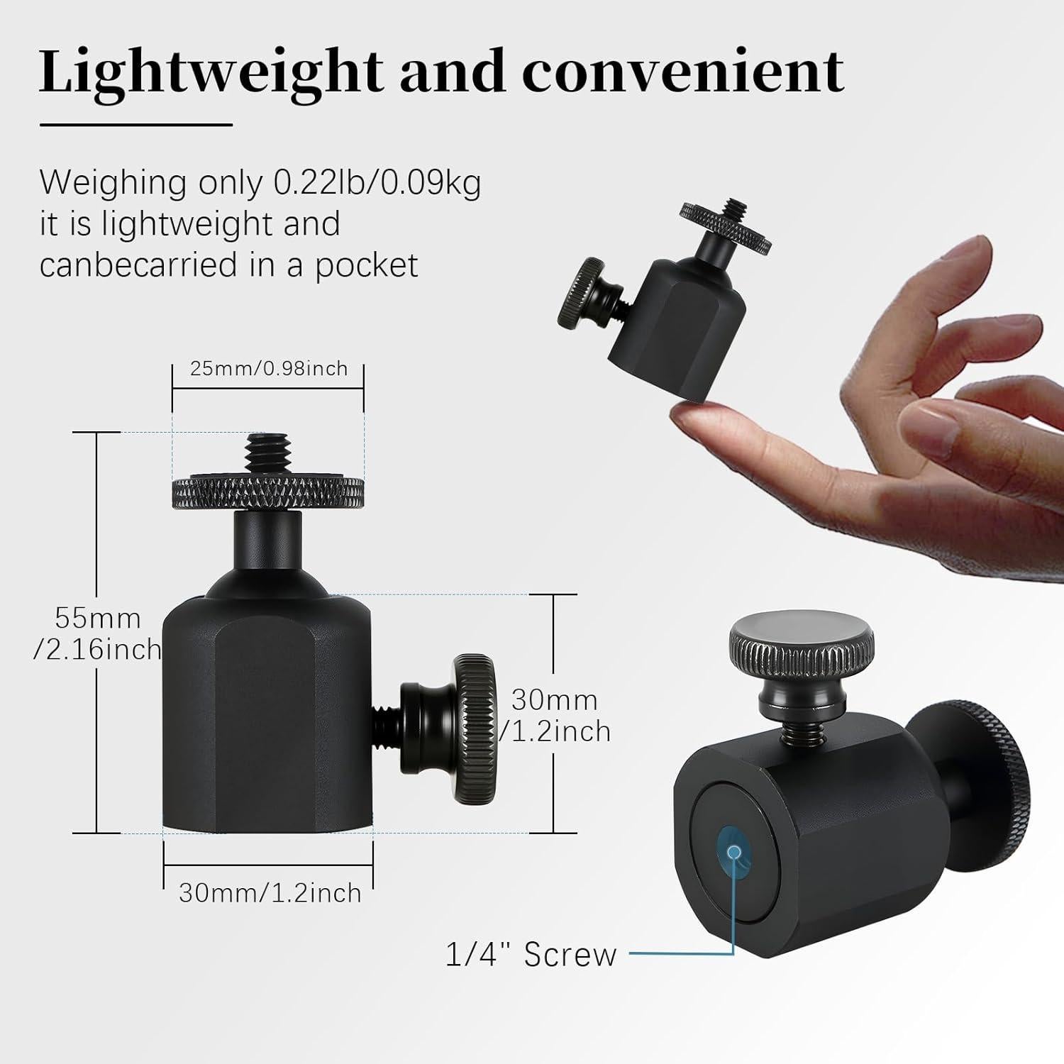 Cabezal de bola mini universal Folgtek 360° para cámara