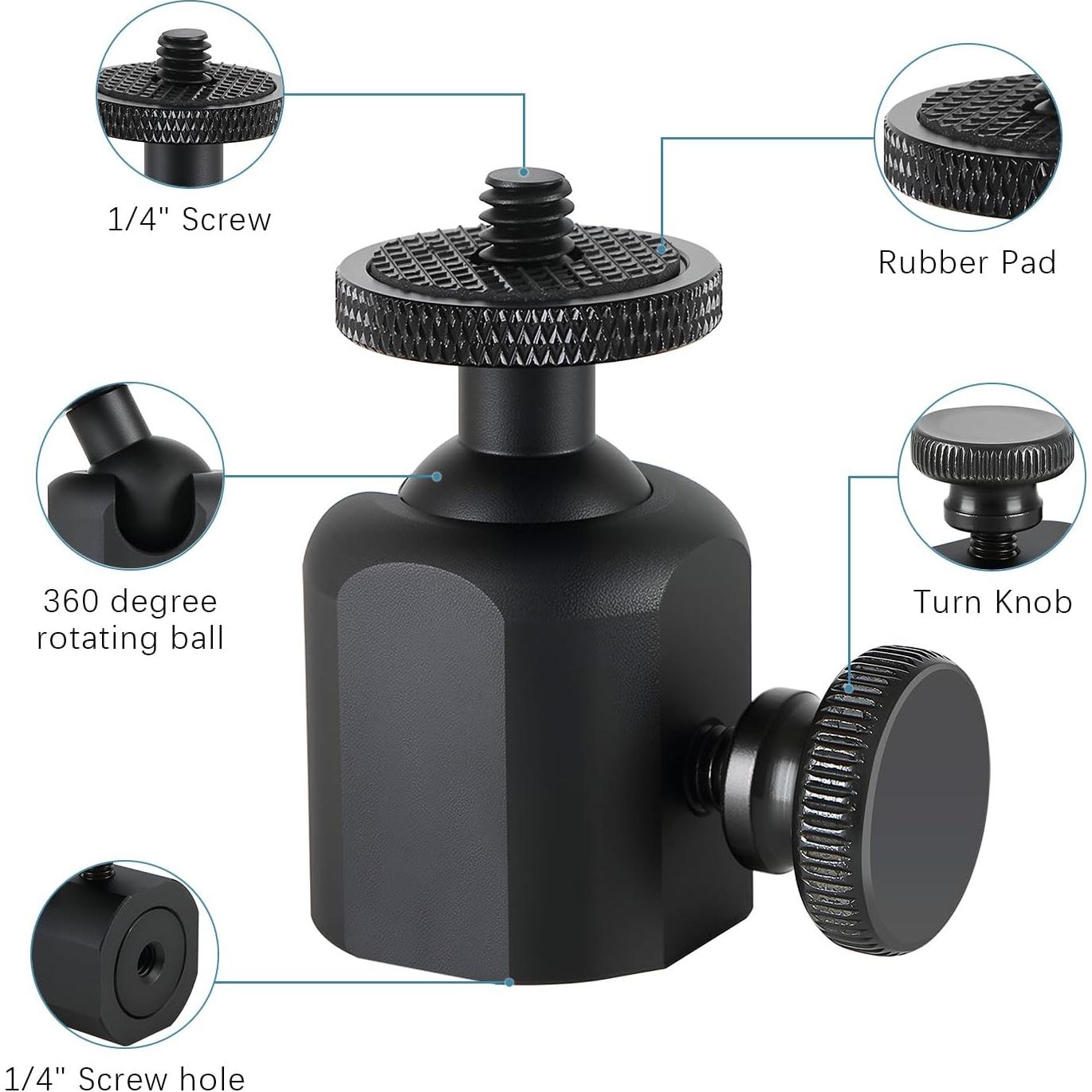 Cabezal de bola mini universal Folgtek 360° para cámara