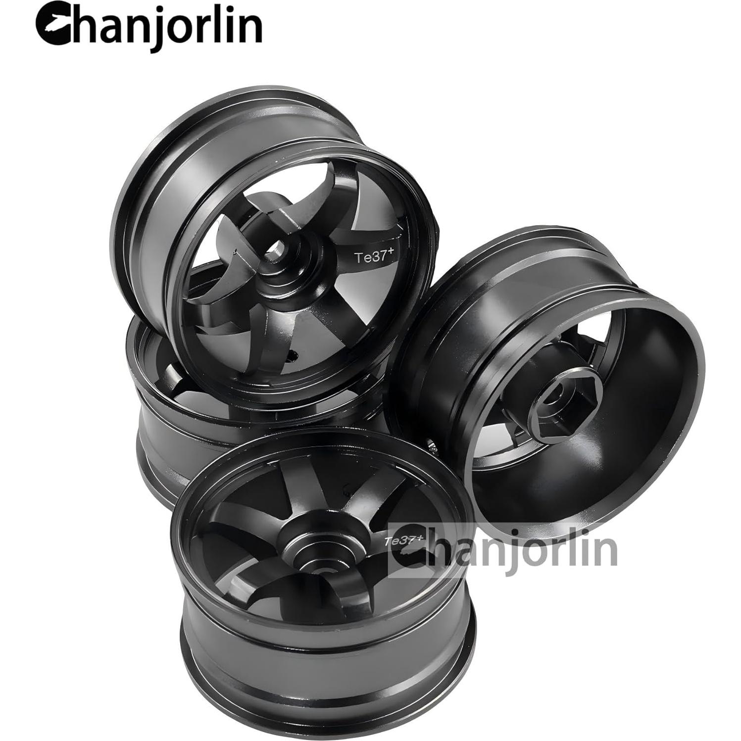 Ruedas de Drift 1/10 Chanjorlin Aluminio 4PCS 52mm Negro