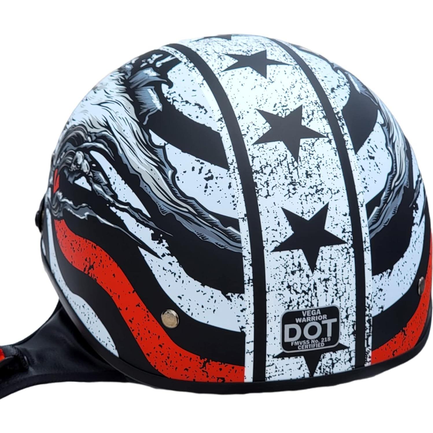 Casco Abierto Vega Guerrero II 53-54 cm Negro Brillante