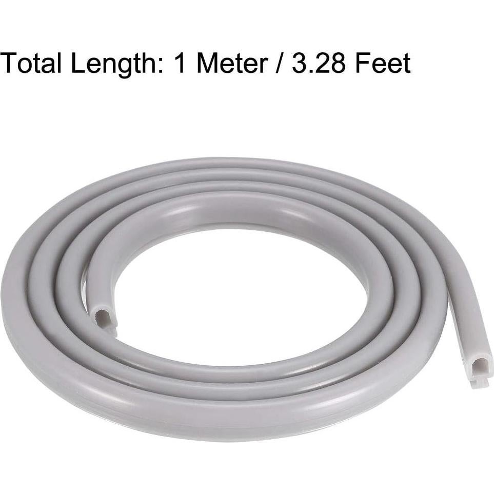 Sello de Burbuja T-Slot uxcell 6.5mm x 1m Gris Silicona