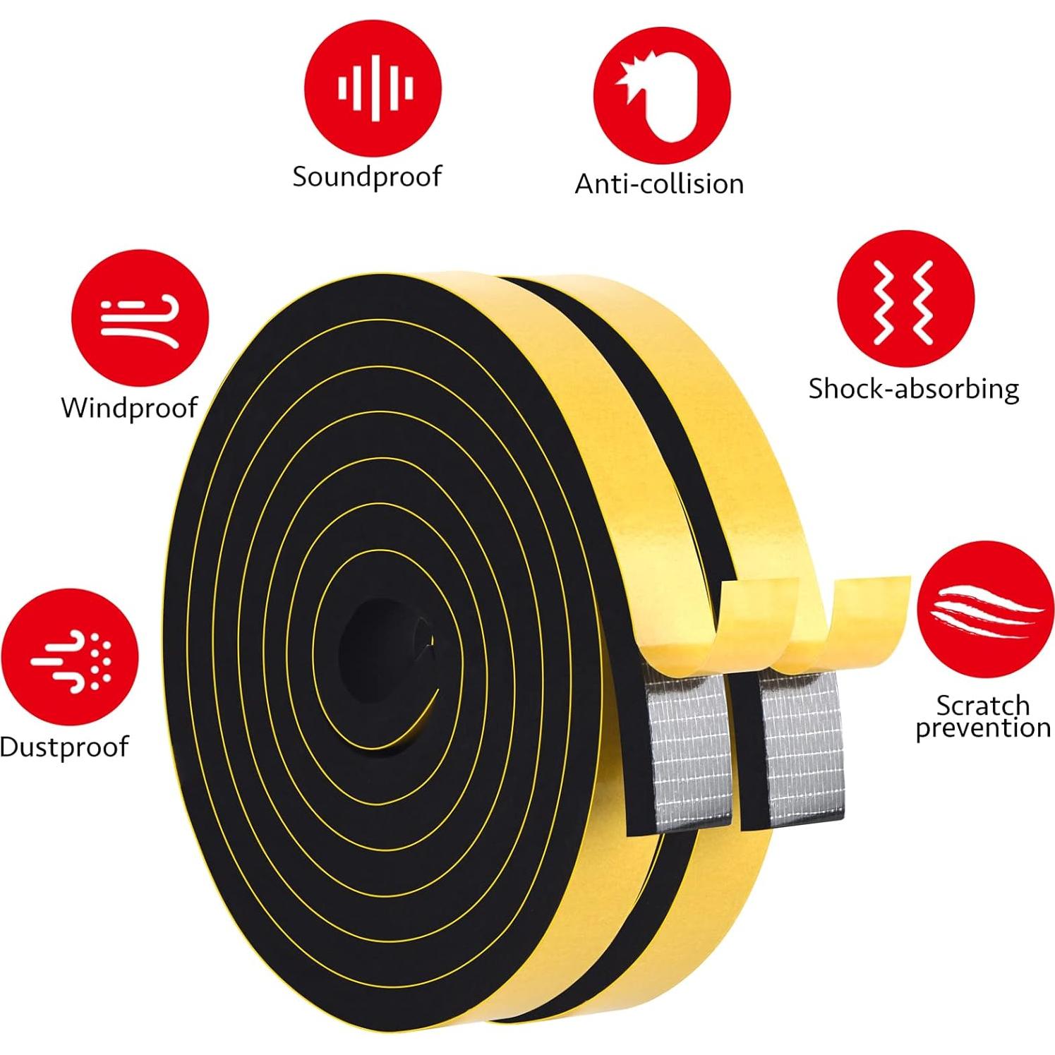 Sello de Puerta Trisiki 6.1m Espuma Aislante Autoadhesiva