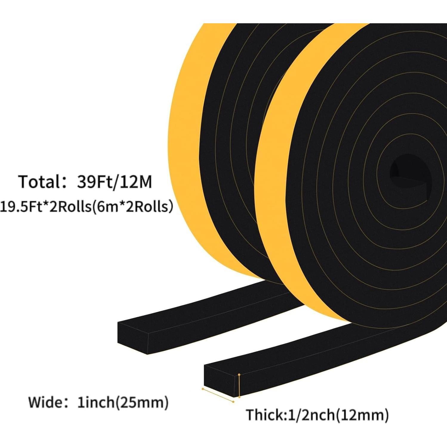 Sello de Puerta Trisiki 6.1m Espuma Aislante Autoadhesiva