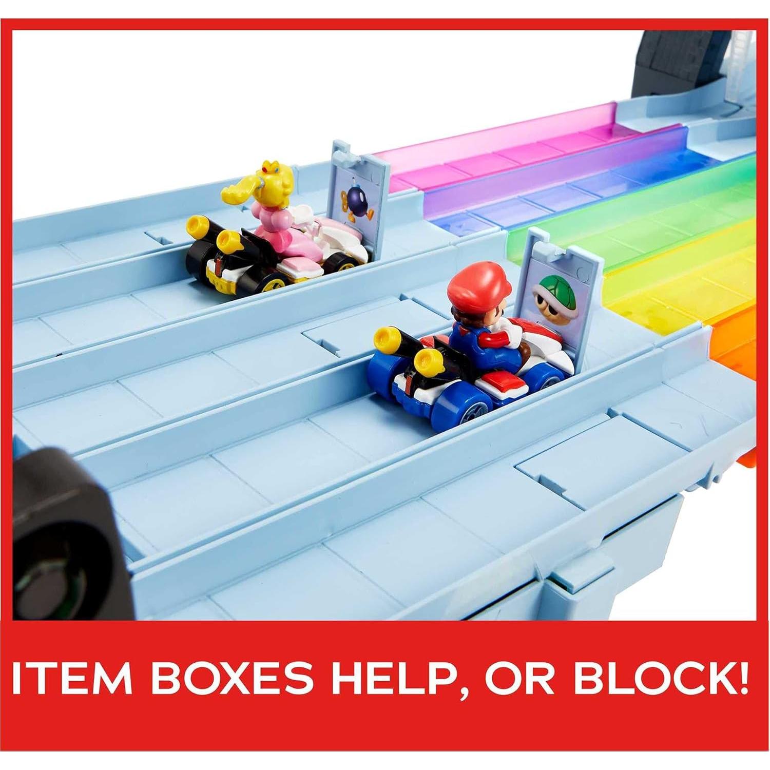 Set Pista Rainbow Road Hot Wheels Mario Kart 243 cm Luces Sonidos
