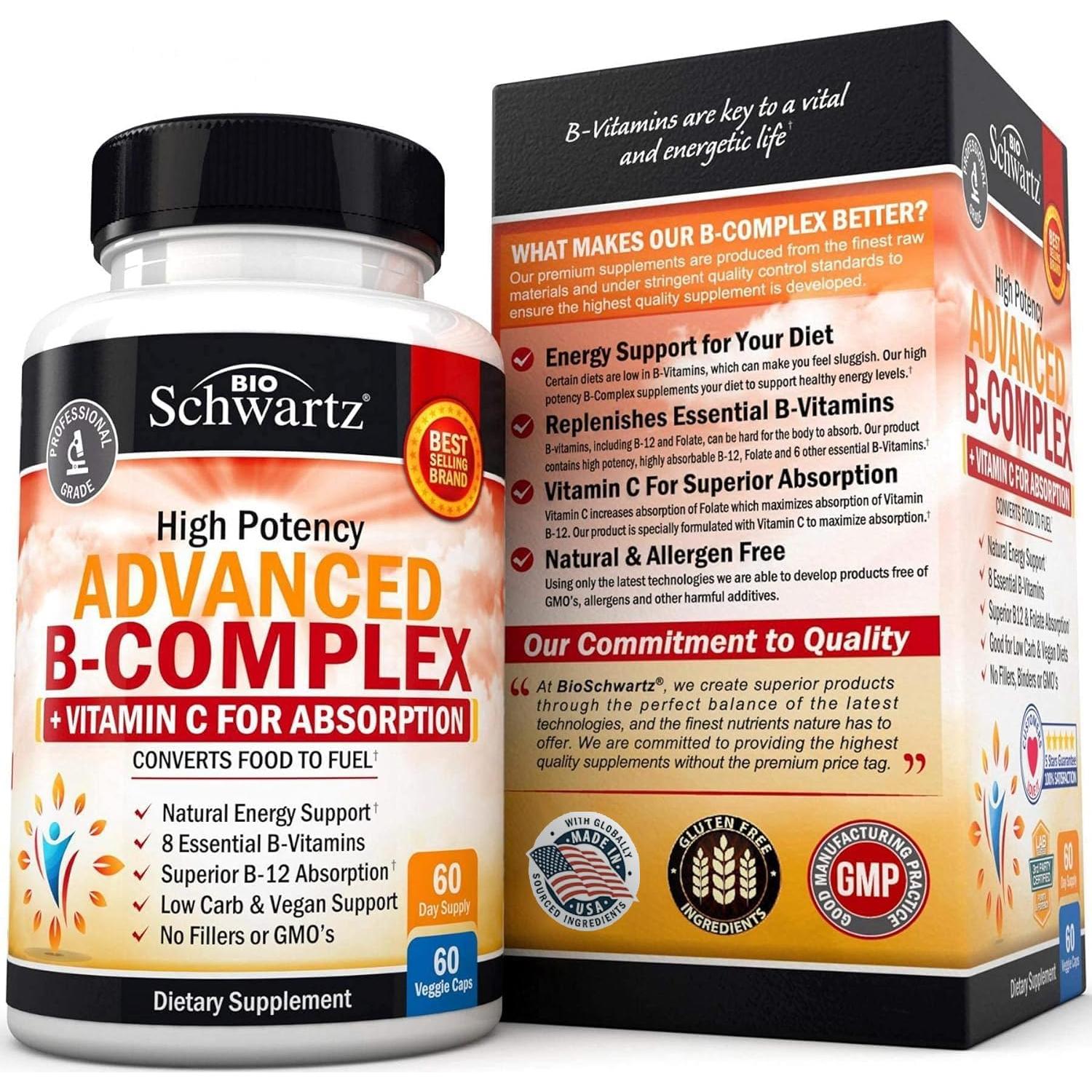 Complejo de Vitamina B y C BioSchwartz - 60 Cápsulas