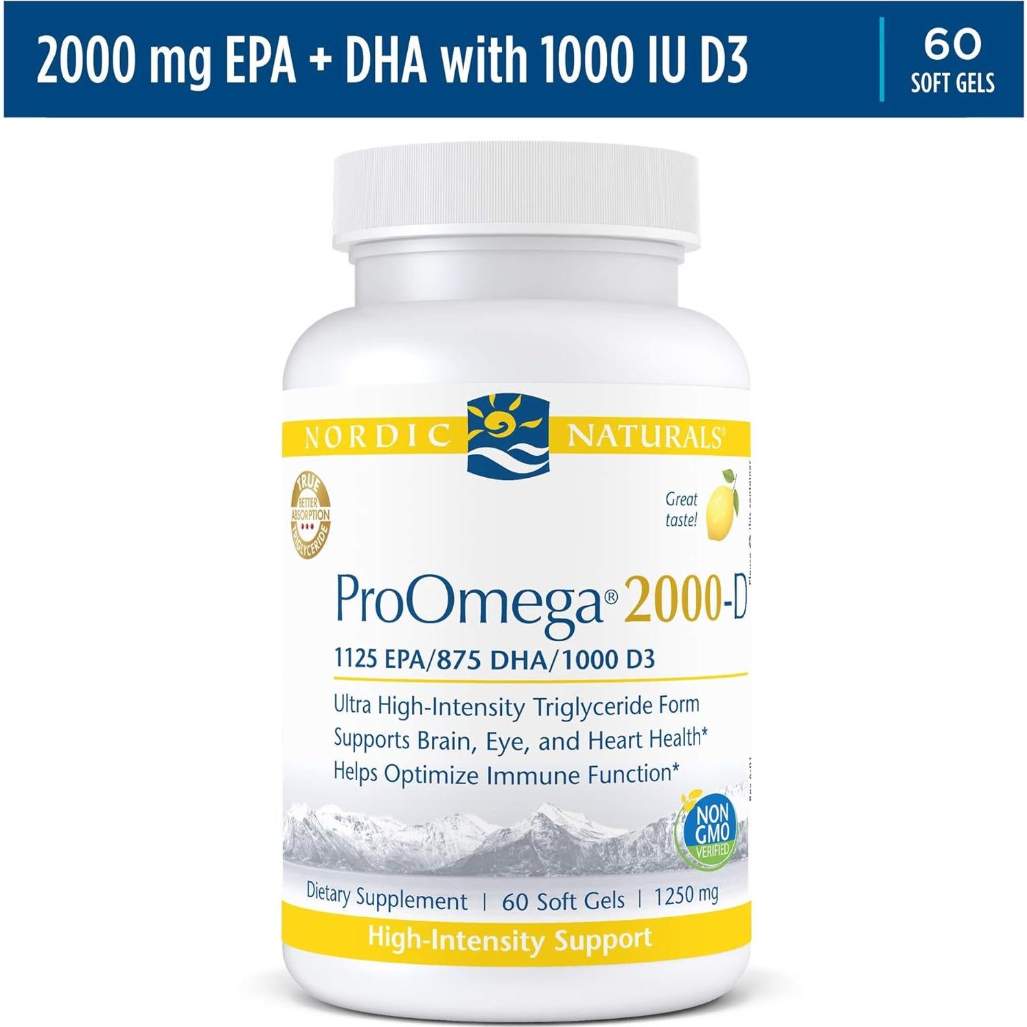 Nordic Naturals ProOmega 2000-D Aceite de Pescado 60 Gelatinas