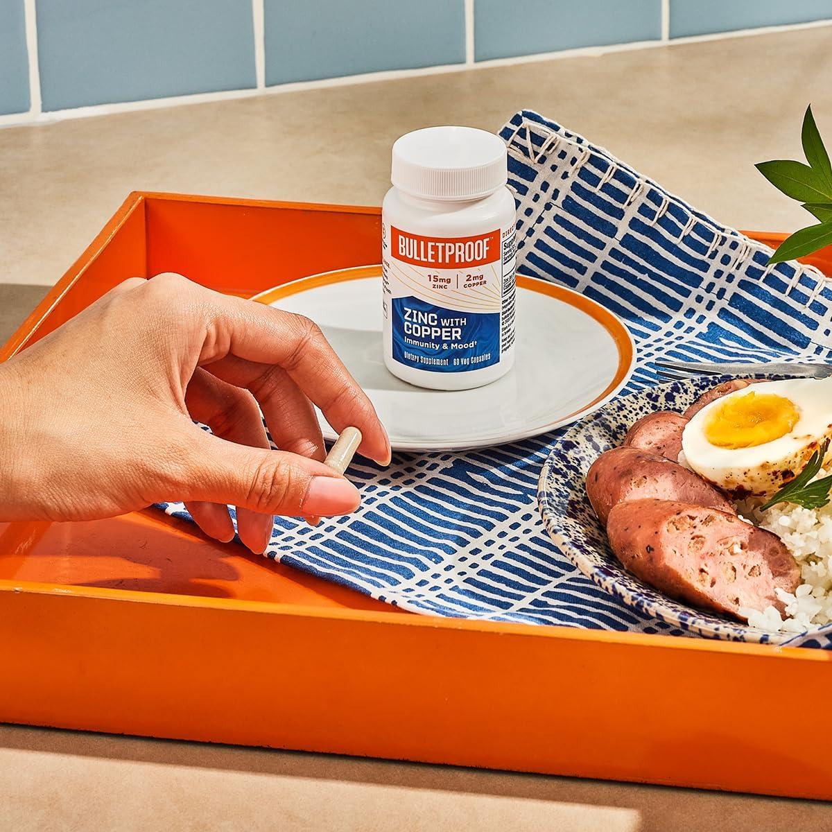 Cápsulas de Zinc y Cobre Bulletproof 60 Unidades Suplemento