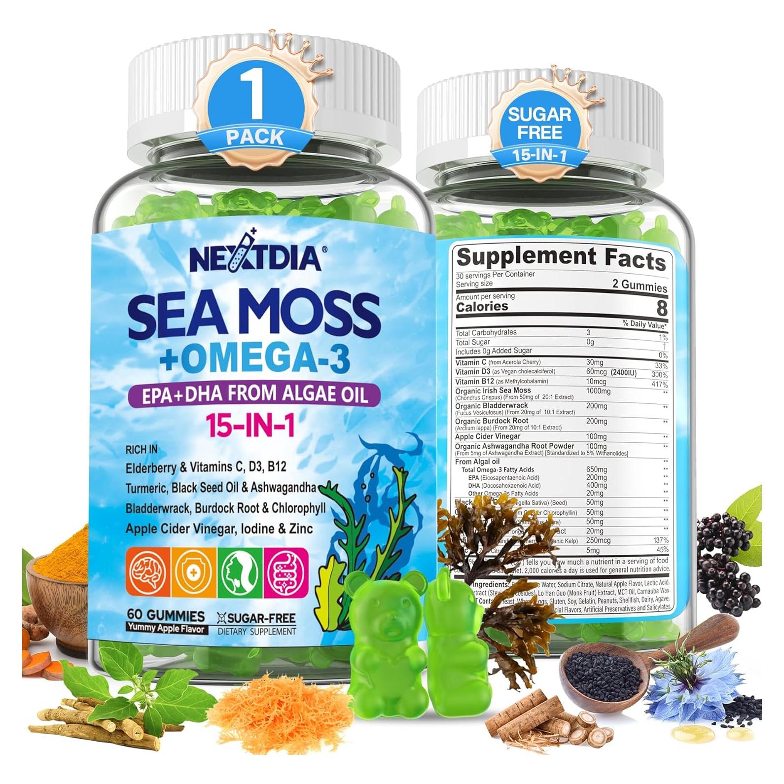 Gomitas de Musgo Marino Nextdia 60 Unidades Veganas Omega-3