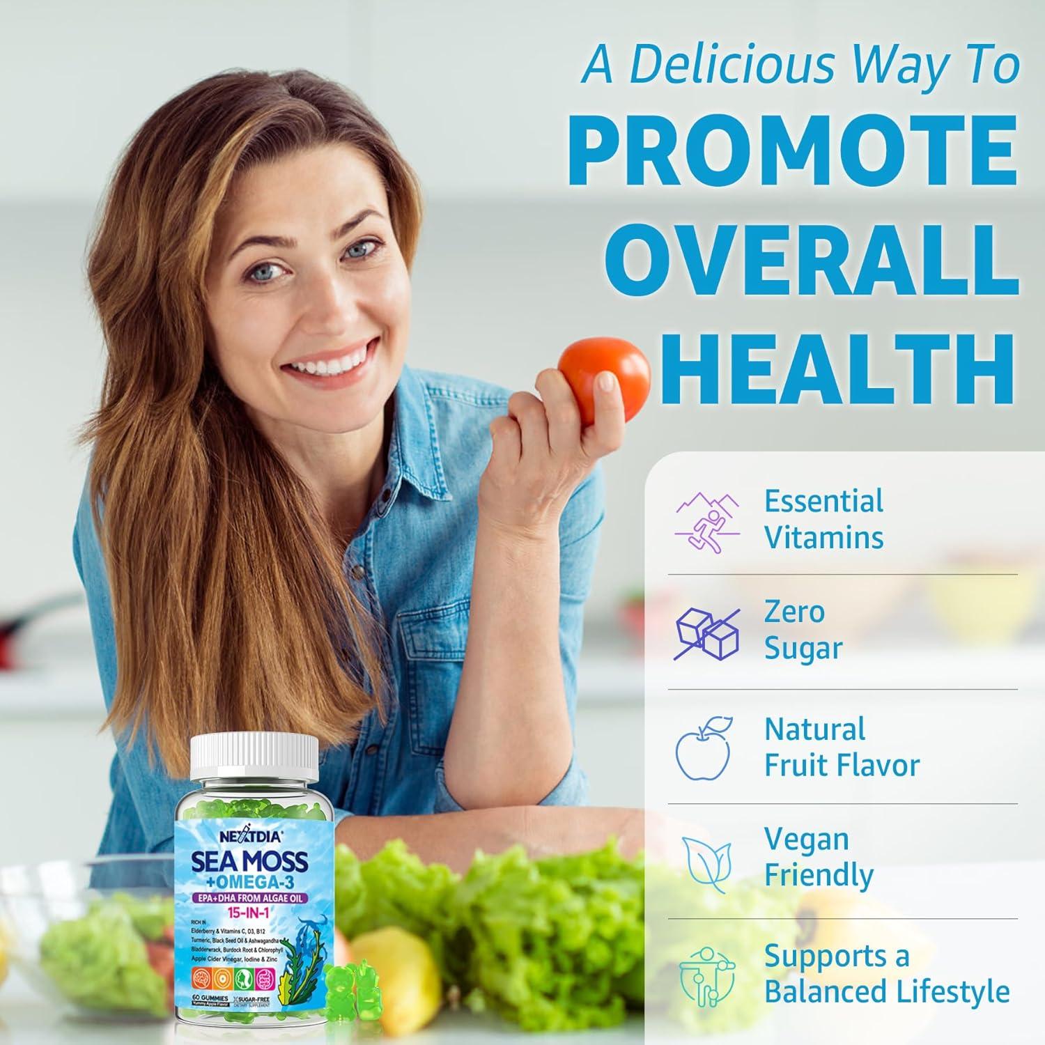 Gomitas de Musgo Marino Nextdia 60 Unidades Veganas Omega-3