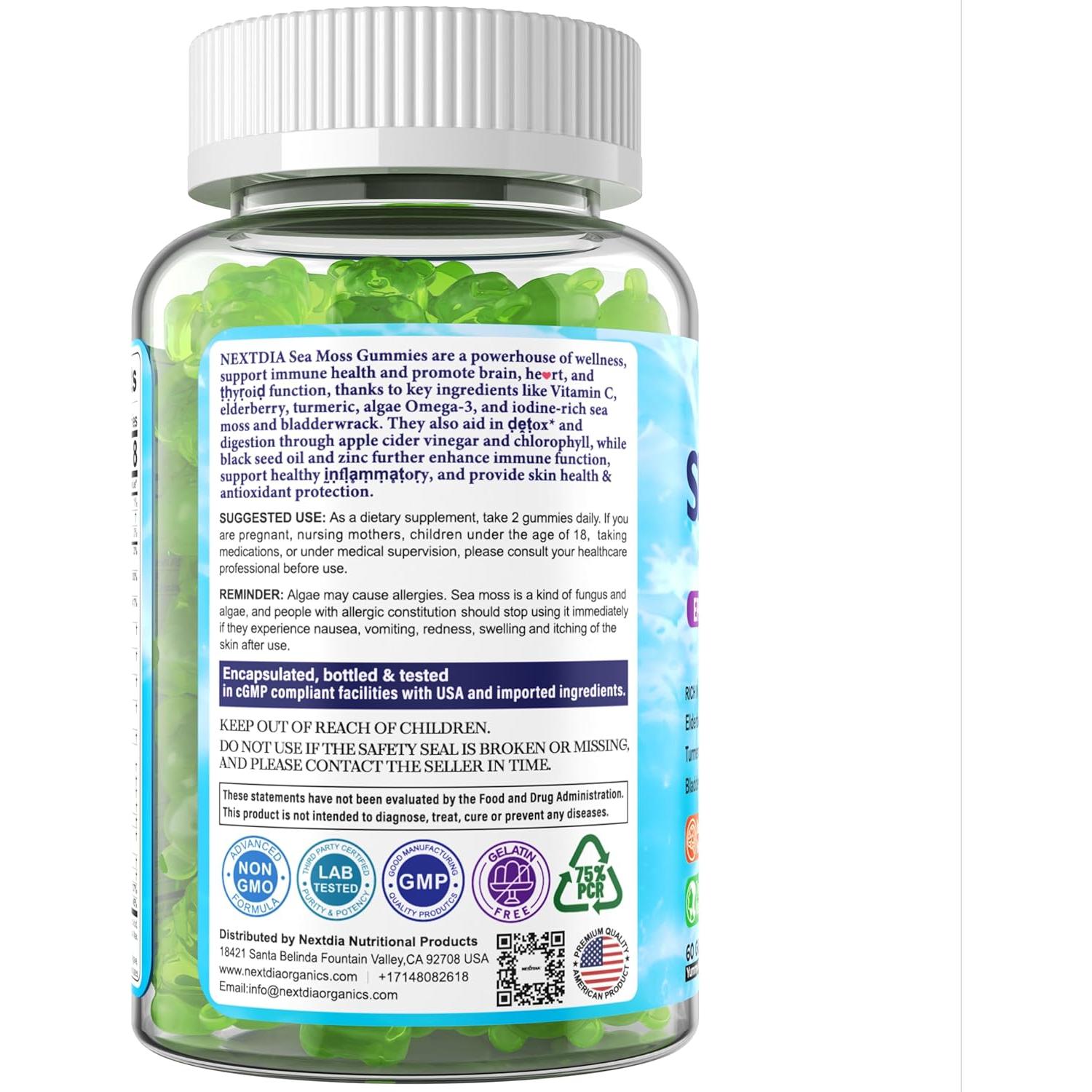 Gomitas de Musgo Marino Nextdia 60 Unidades Veganas Omega-3