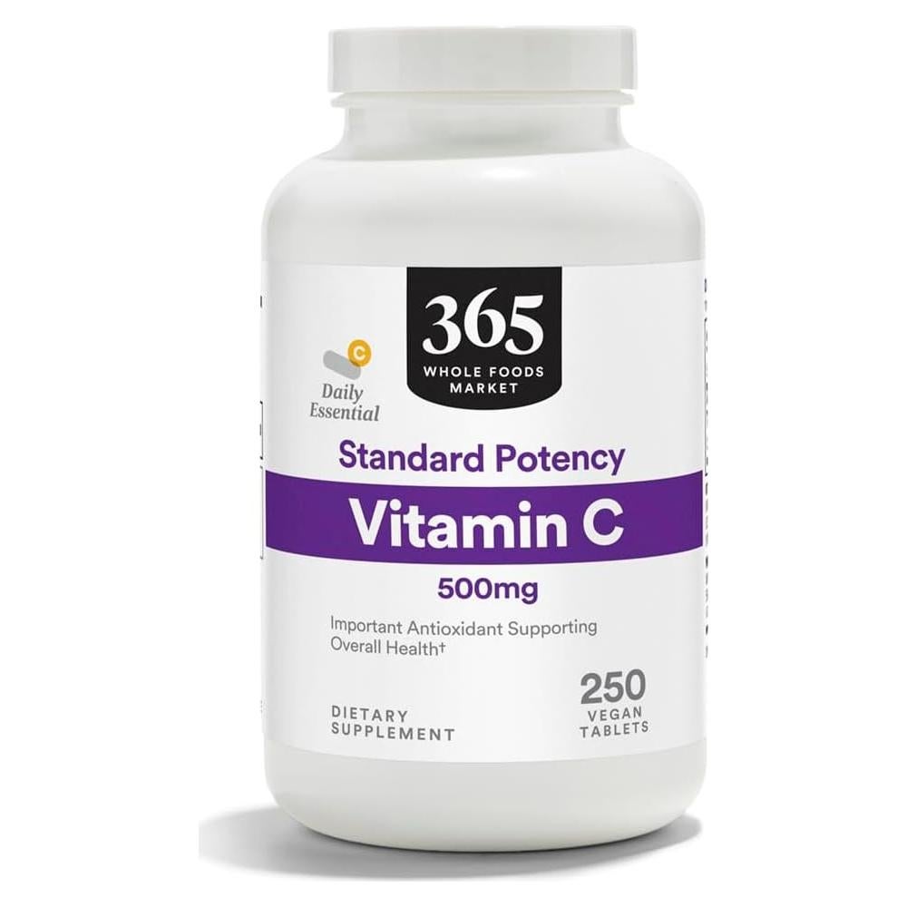 Vitamina C 500mg 365 Whole Foods Market Vegano 250 Tabletas