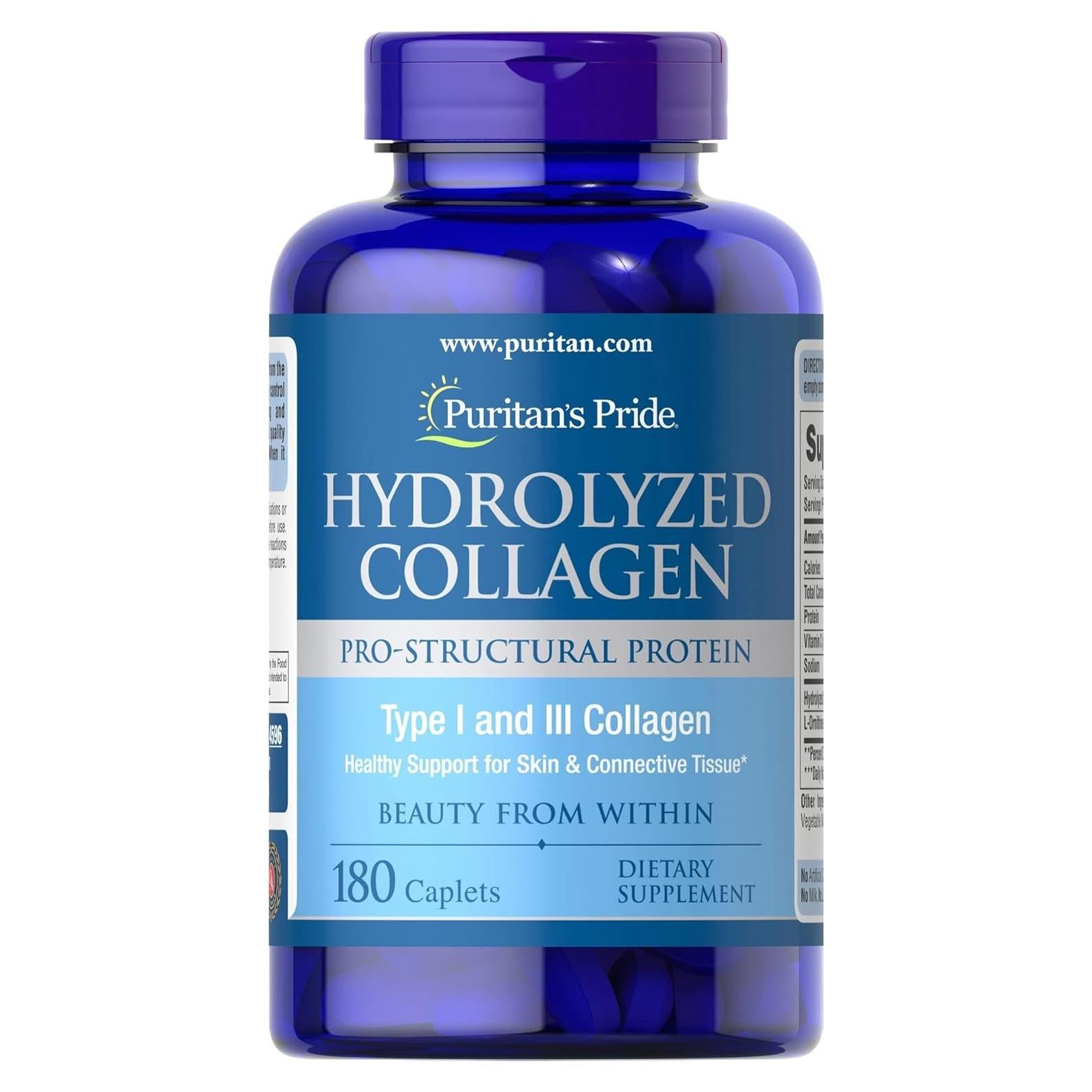 Colágeno Hidrolizado Puritan's Pride 1000 mg - 180 tabletas