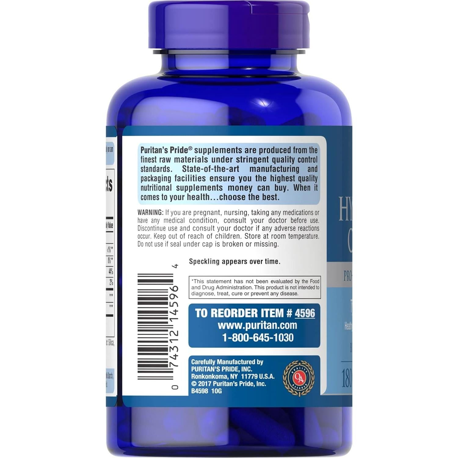 Colágeno Hidrolizado Puritan's Pride 1000 mg - 180 tabletas