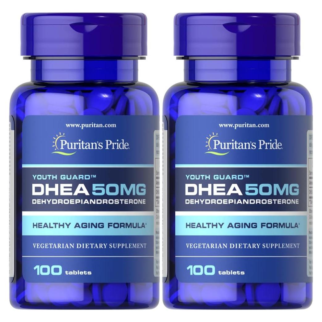 Suplemento DHEA Puritan's Pride 50mg 100 Tabletas x2