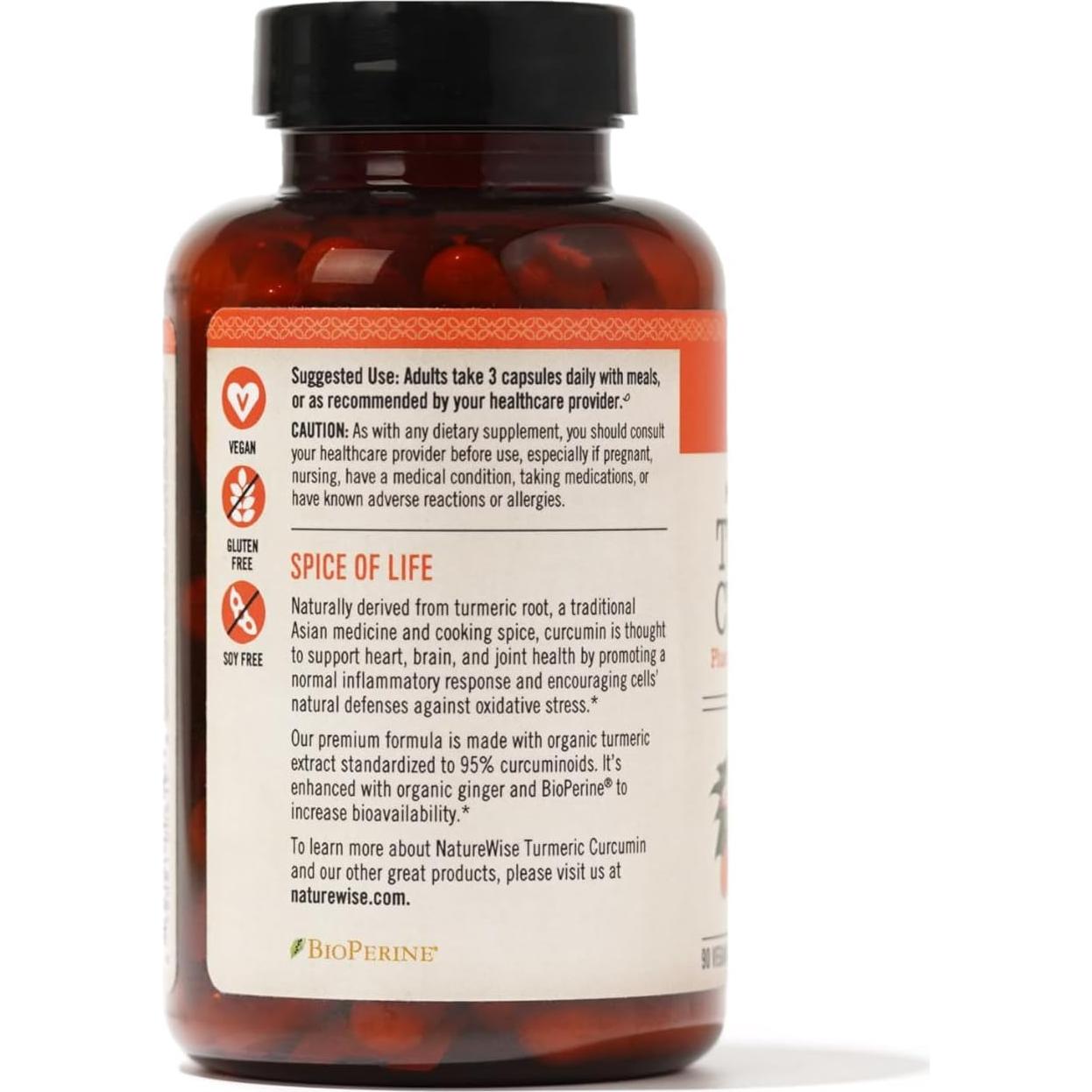 NatureWise Cúrcuma Curcumina 2250mg 90 Cápsulas Veganas