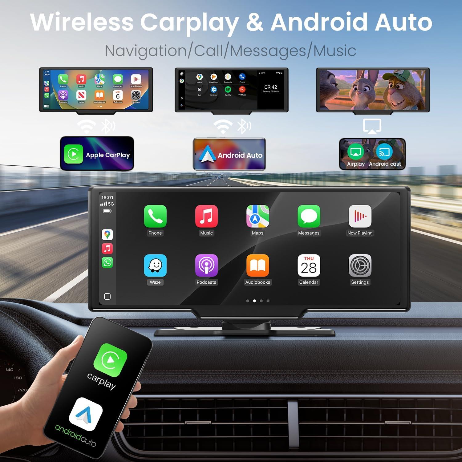 Estéreo de coche Rionhex 10.26" CarPlay y Android Auto