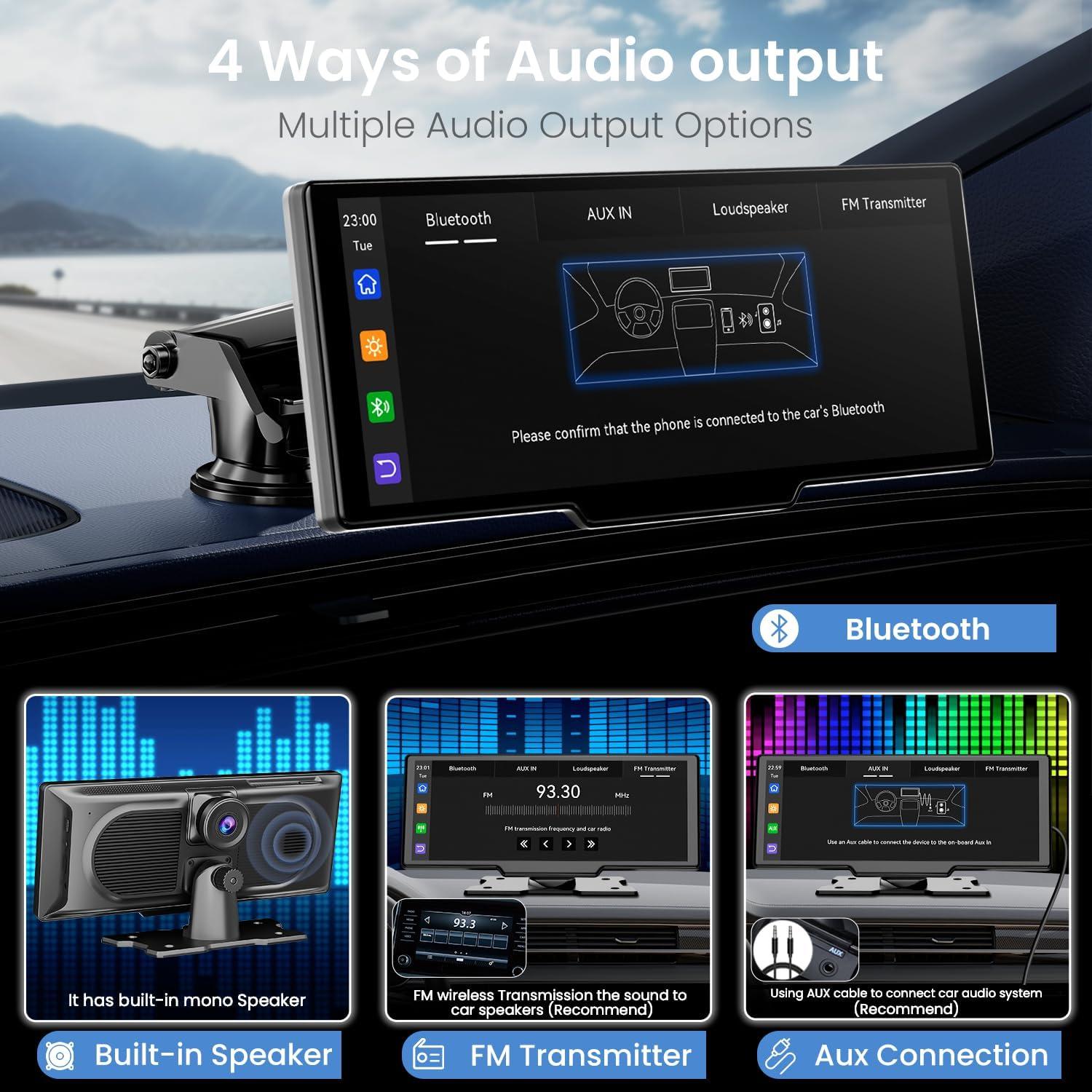 Estéreo de coche Rionhex 10.26" CarPlay y Android Auto