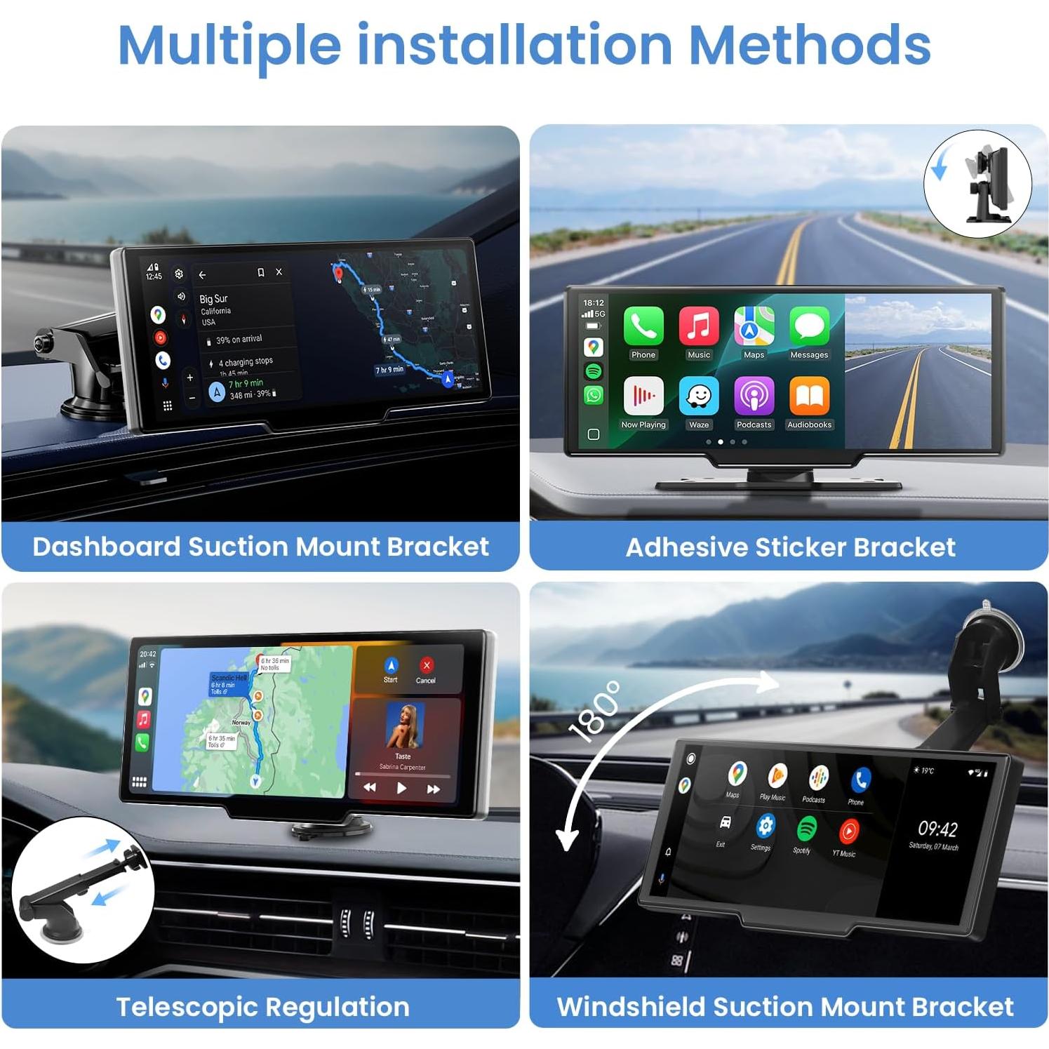 Estéreo de coche Rionhex 10.26" CarPlay y Android Auto