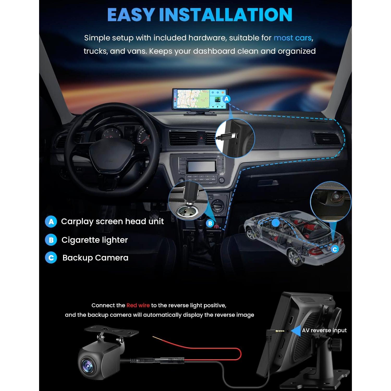 Estéreo de coche Rionhex 10.26" CarPlay y Android Auto