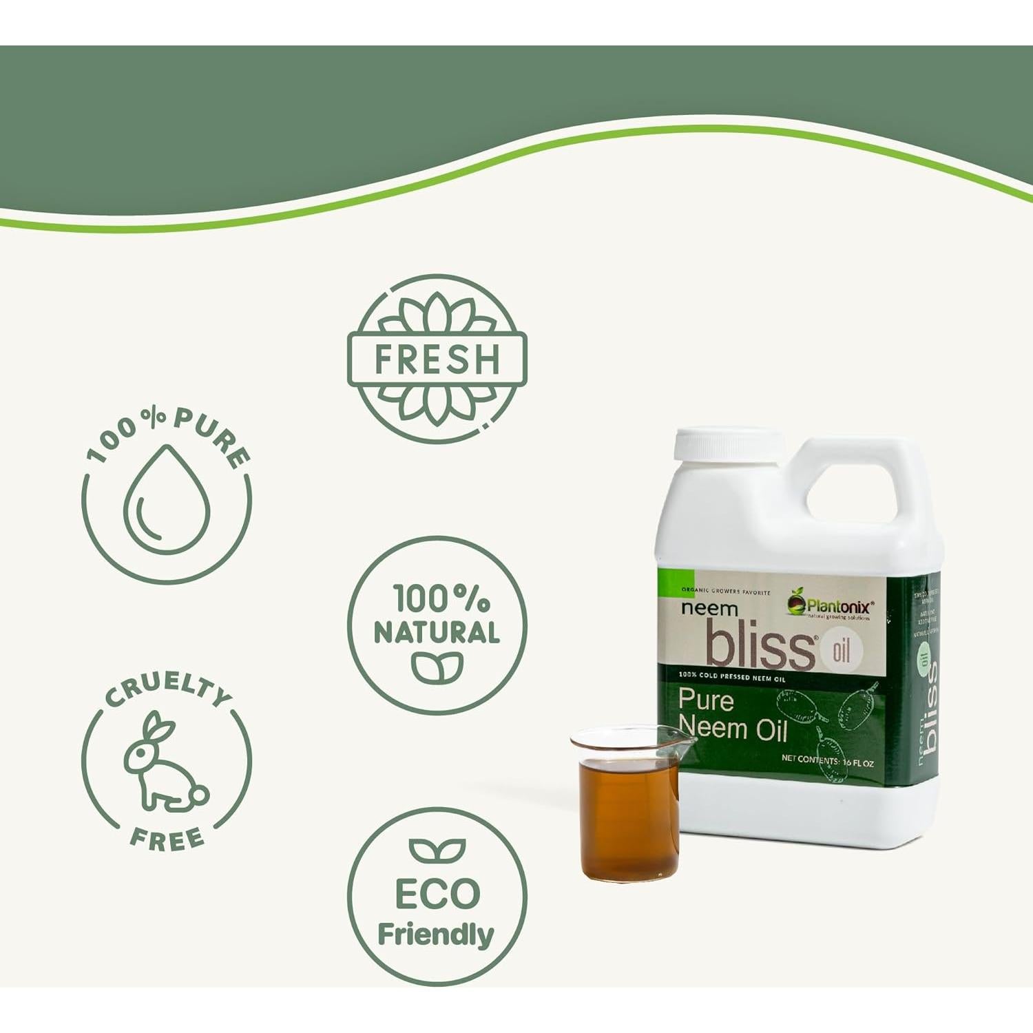 Aceite de Neem Puro Plantonix 240 ml - Prensado en Frío