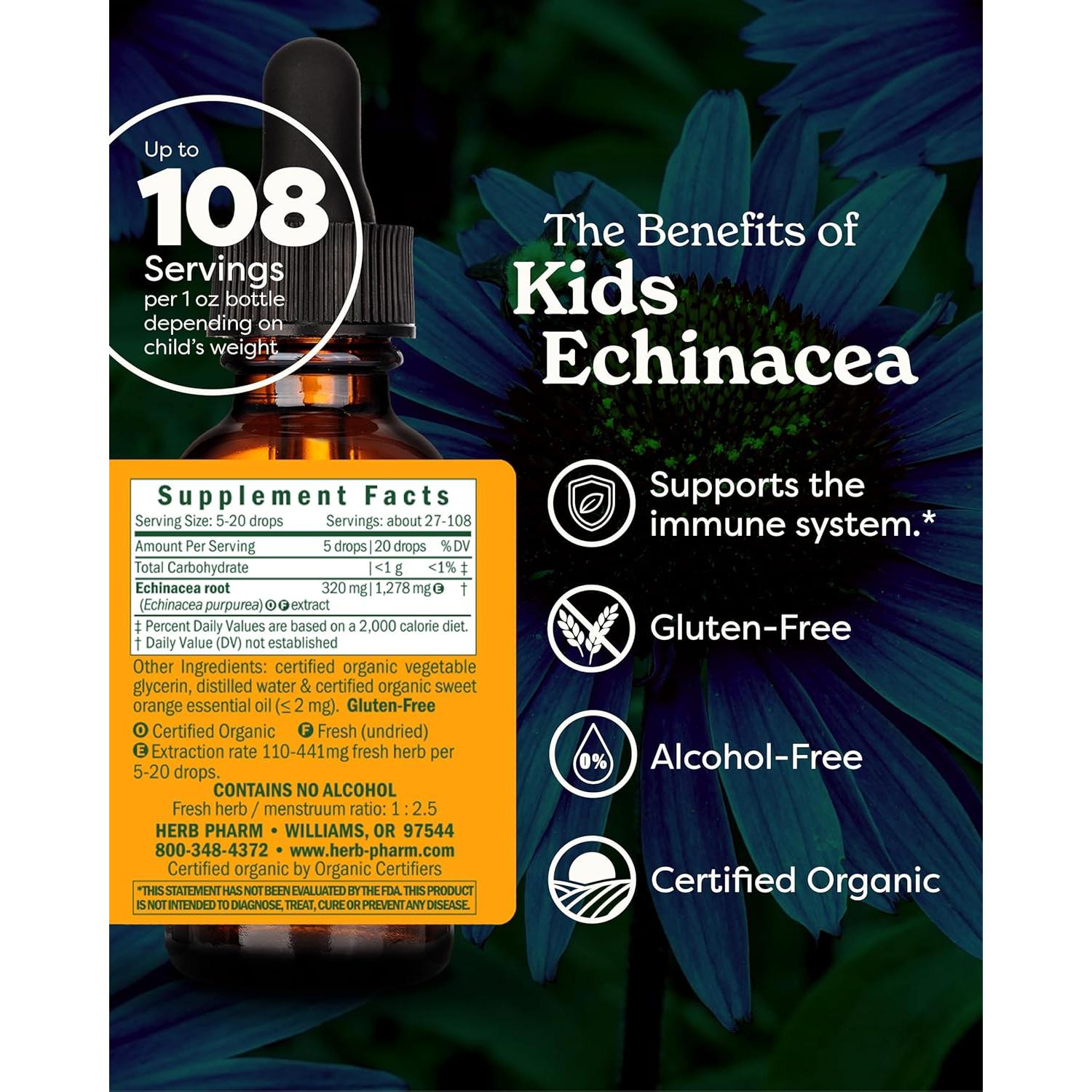 Extracto Líquido de Glicerina de Equinácea Herb Pharm 30 ml