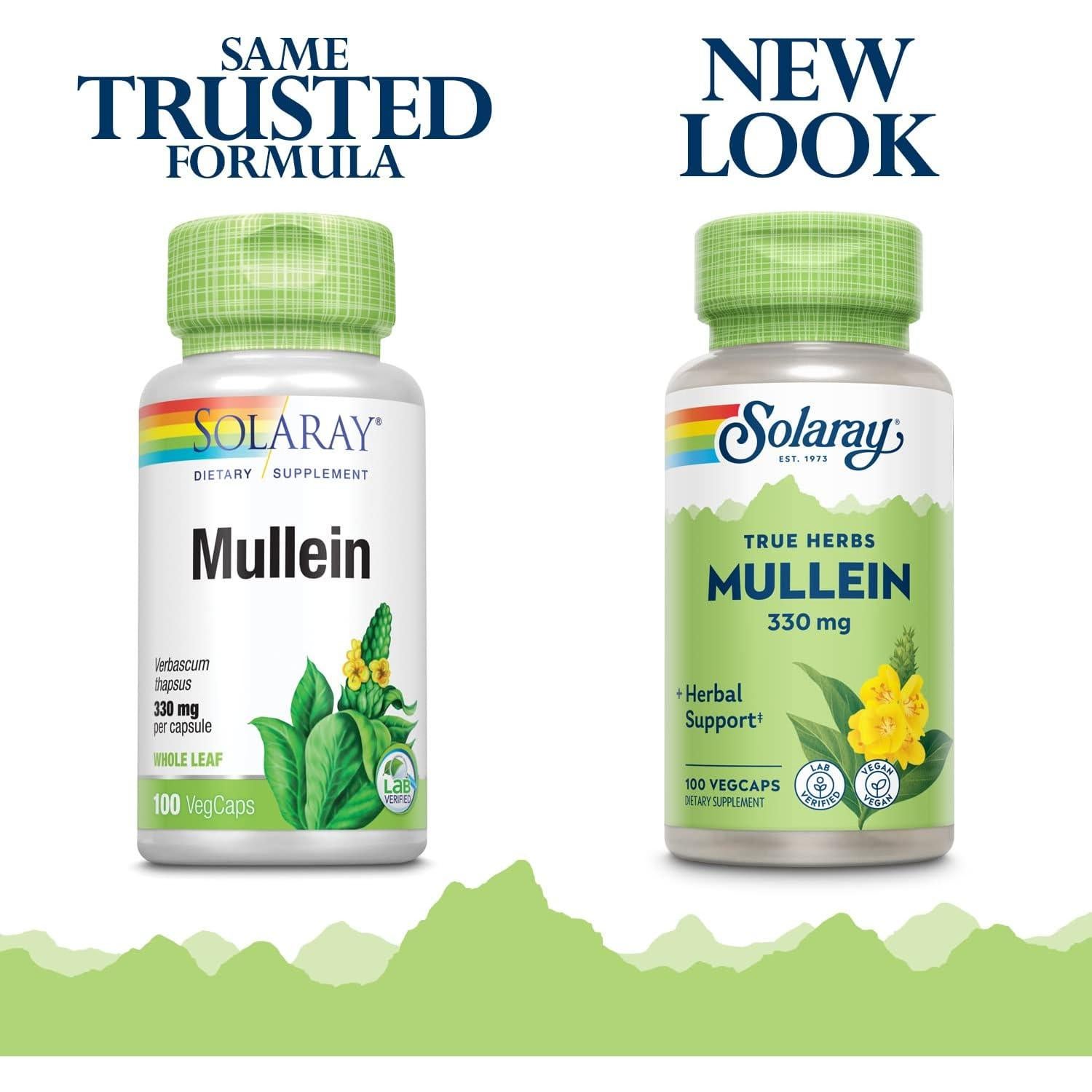 Suplemento Herbal Hoja de Mullein Solaray 330mg 100 VegCaps