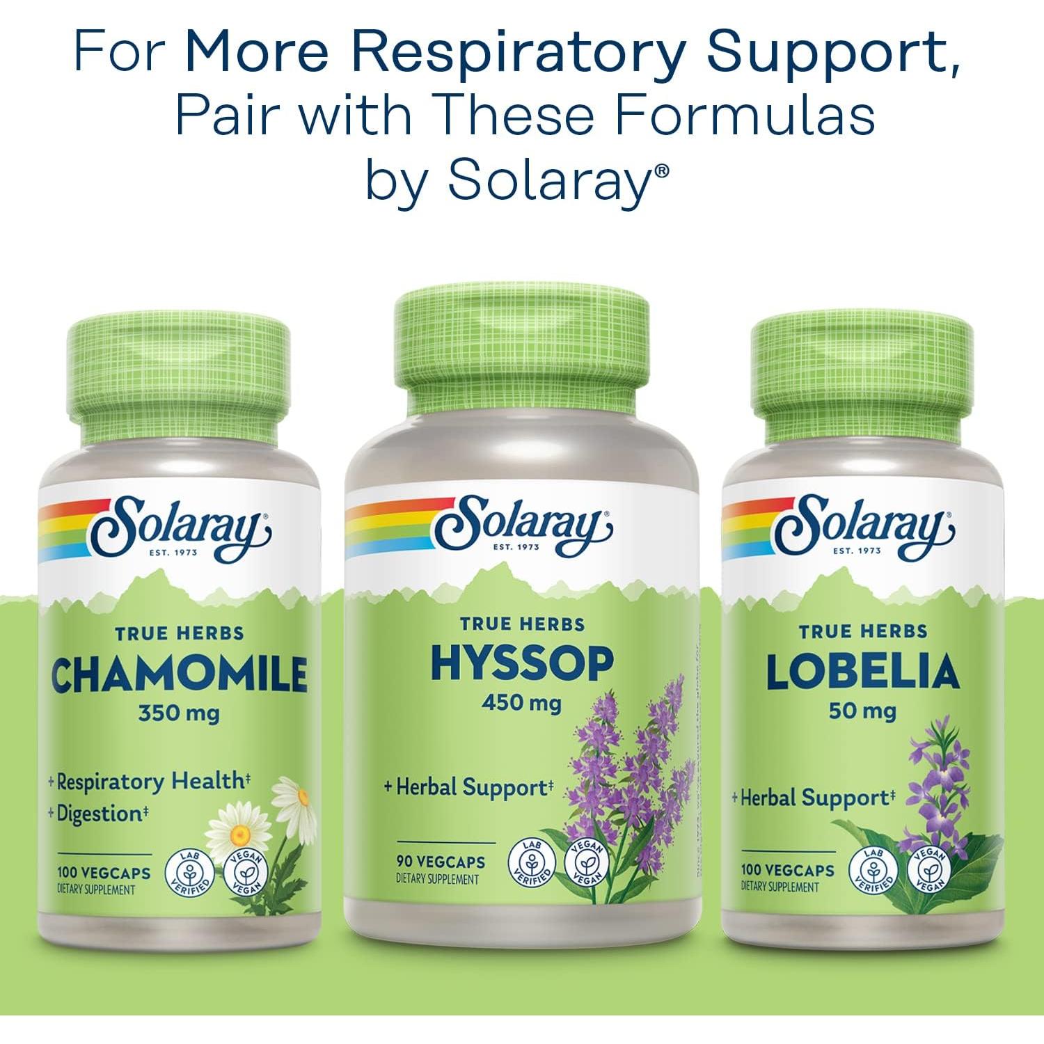 Suplemento Herbal Hoja de Mullein Solaray 330mg 100 VegCaps