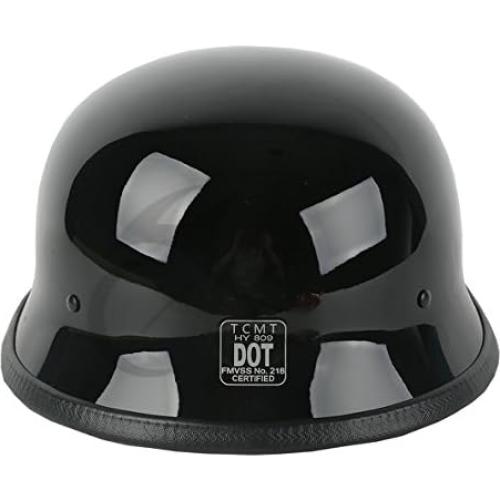 Casco de Motocicleta TCMT Dot Mediano Negro Brillante