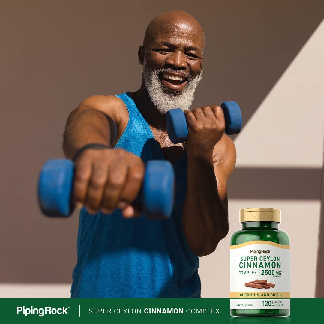 Cápsulas de Canela Piping Rock 2500 mg | 120 Pastillas | Vegetariano