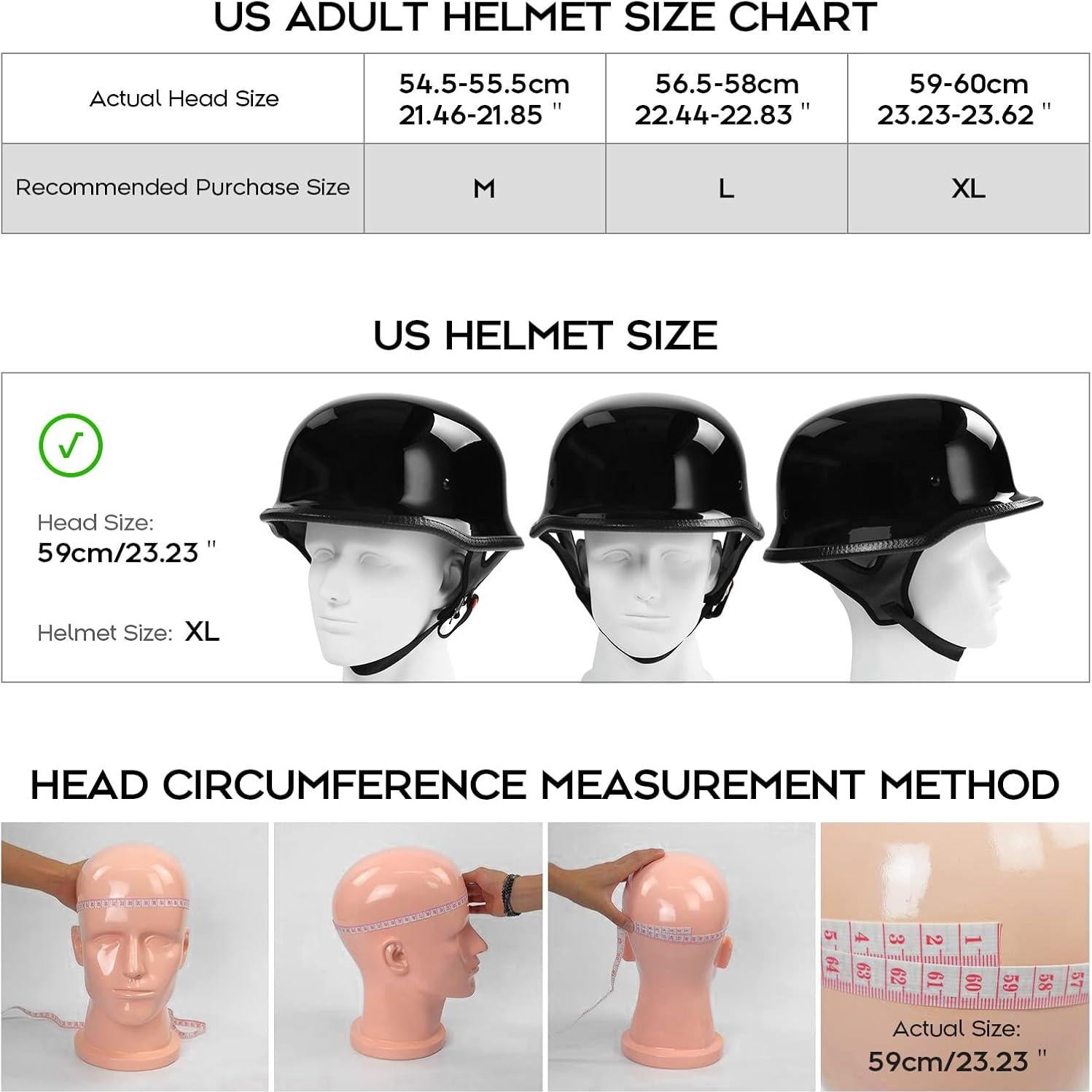 Casco TCMT Dot Adulto Grande Matte Negro para Motocicleta