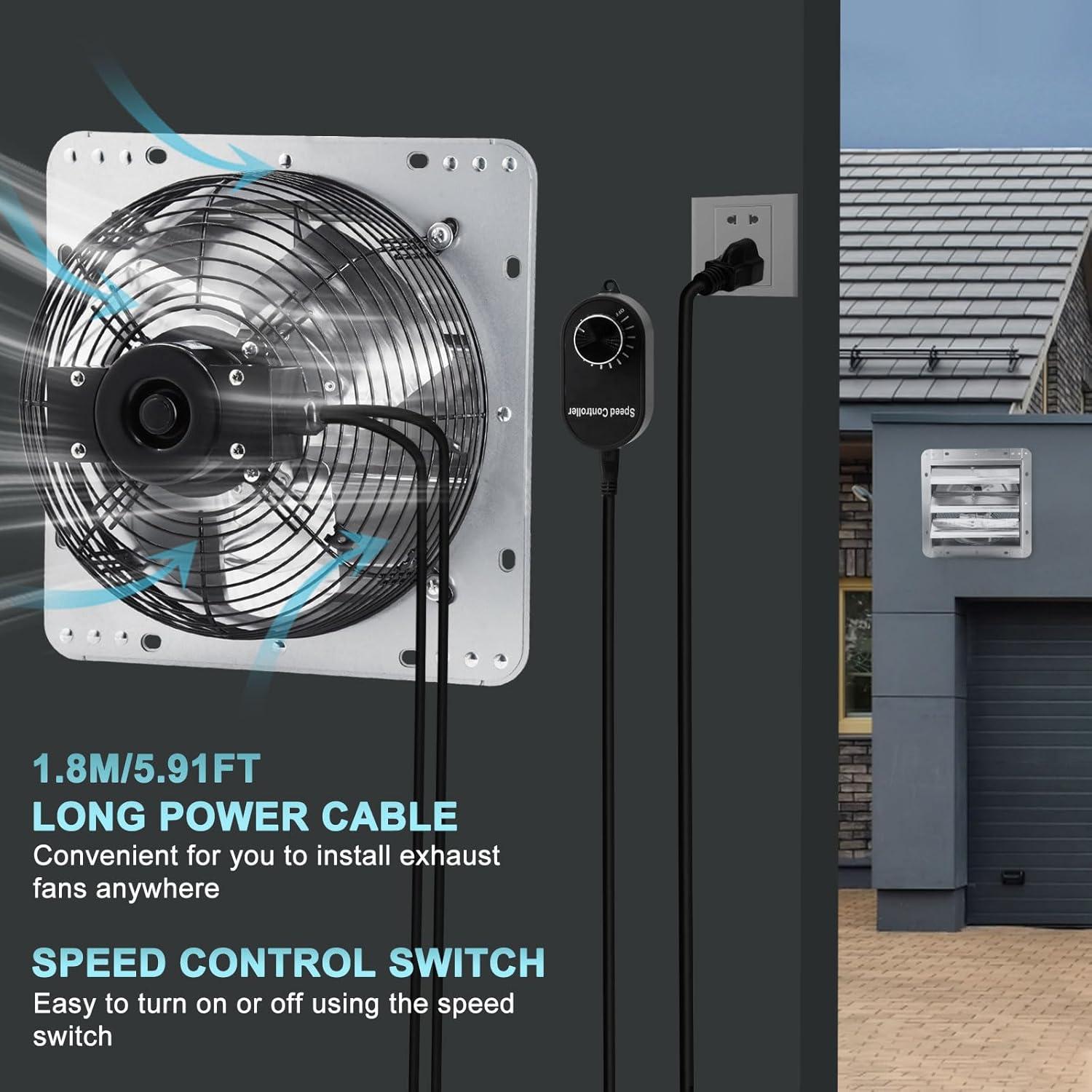 Ventilador de Escape Criditpid 7 Pulgadas 760 CFM Control Velocidad