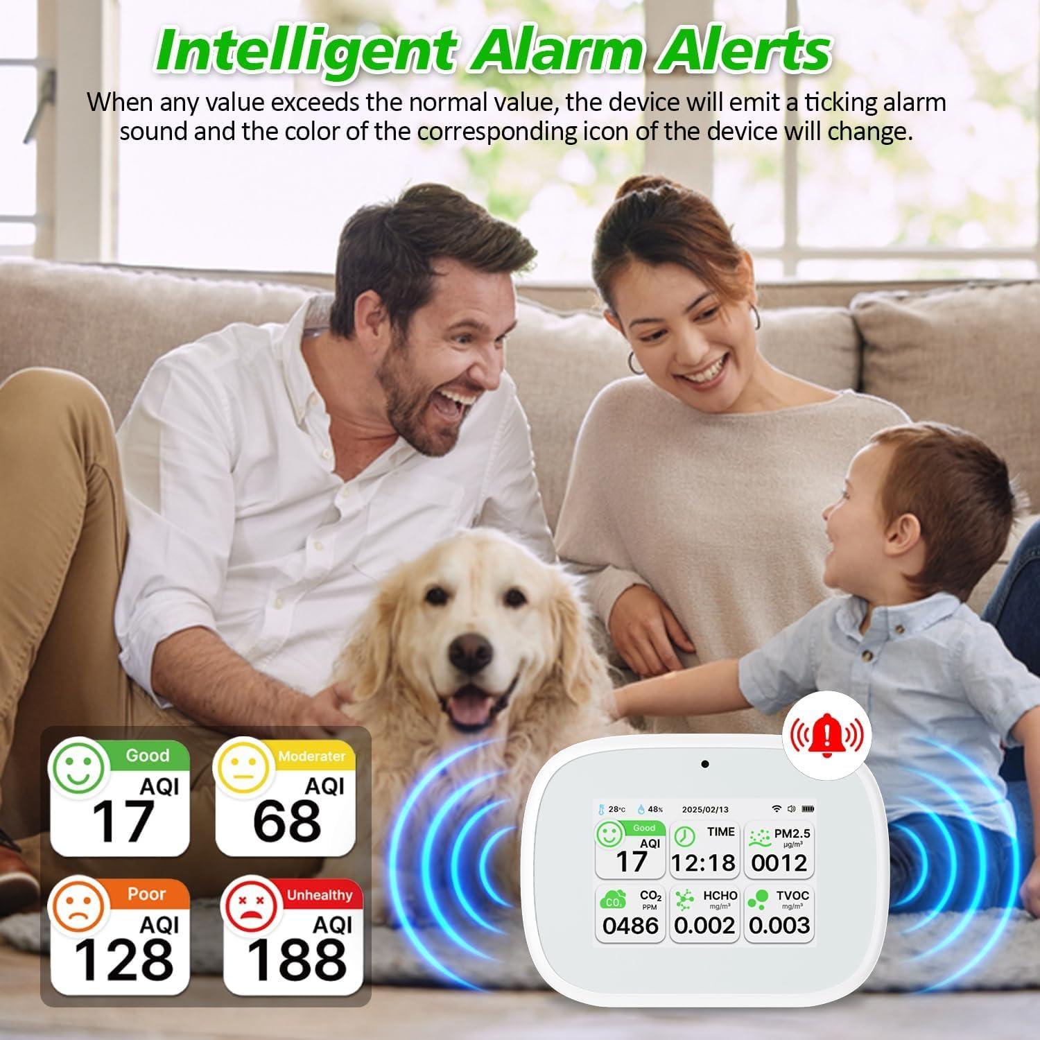 Monitor de Calidad del Aire Bcetasy 18-en-1 WiFi con App