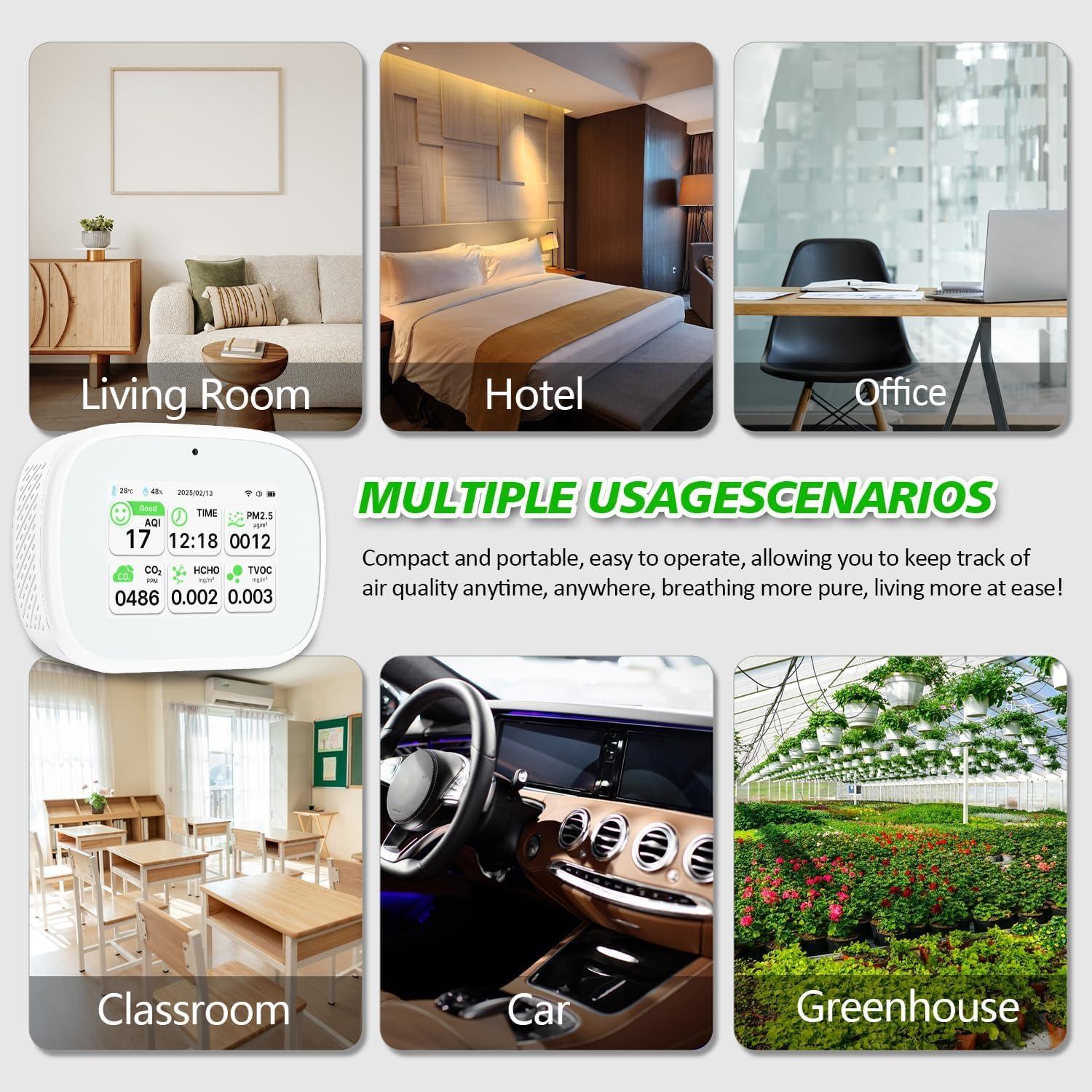 Monitor de Calidad del Aire Bcetasy 18-en-1 WiFi con App