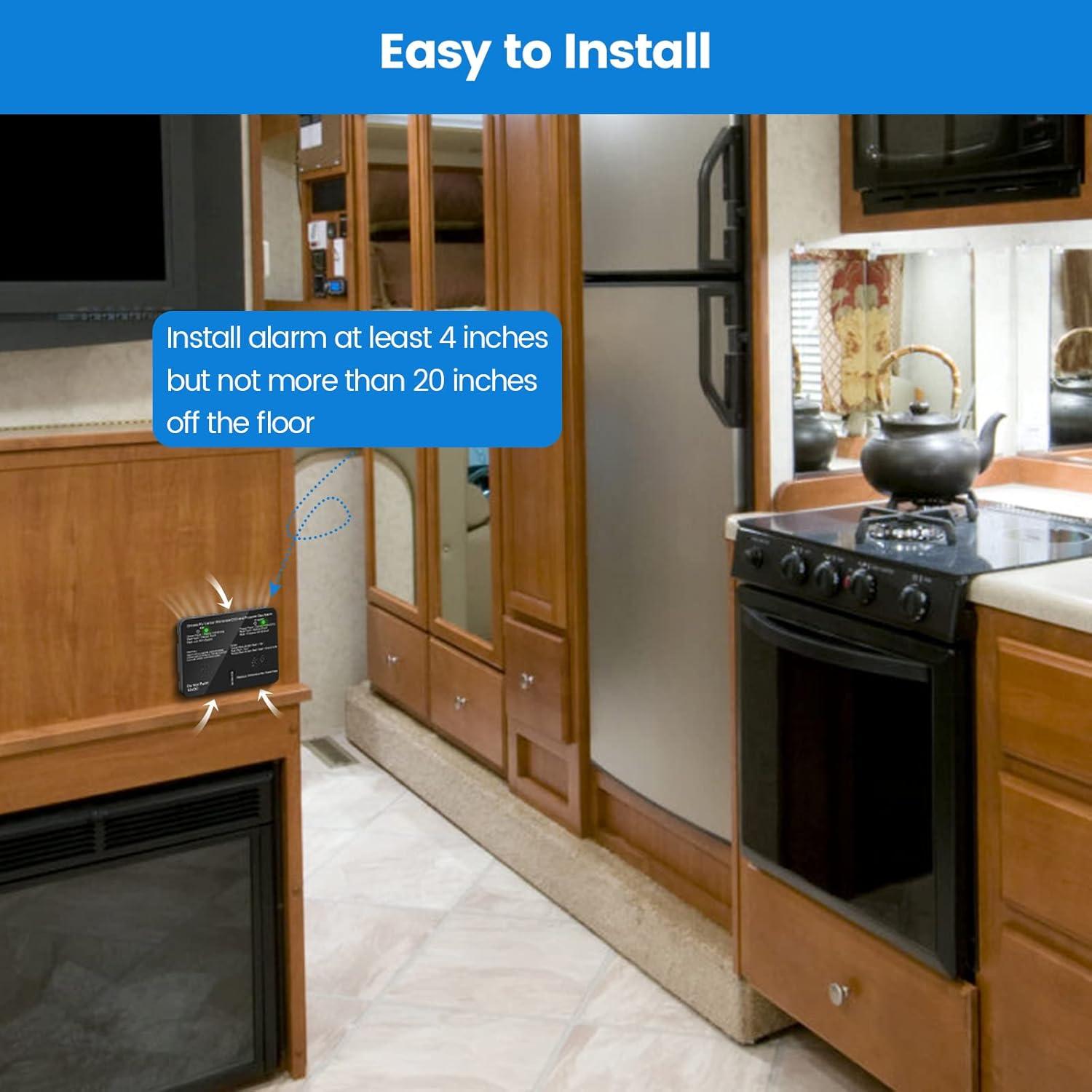 Detector de Monóxido de Carbono y Gas Propano Briidea 12V