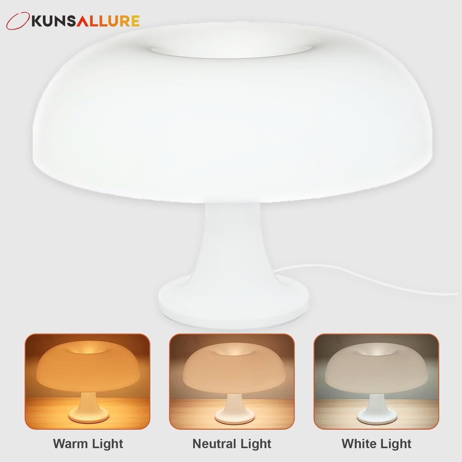 Lámpara de Champiñón OKUNS Blanca Dimmable 3 Modos 32cm