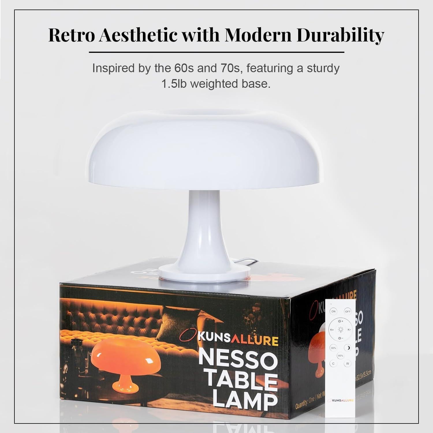 Lámpara de Champiñón OKUNS Blanca Dimmable 3 Modos 32cm